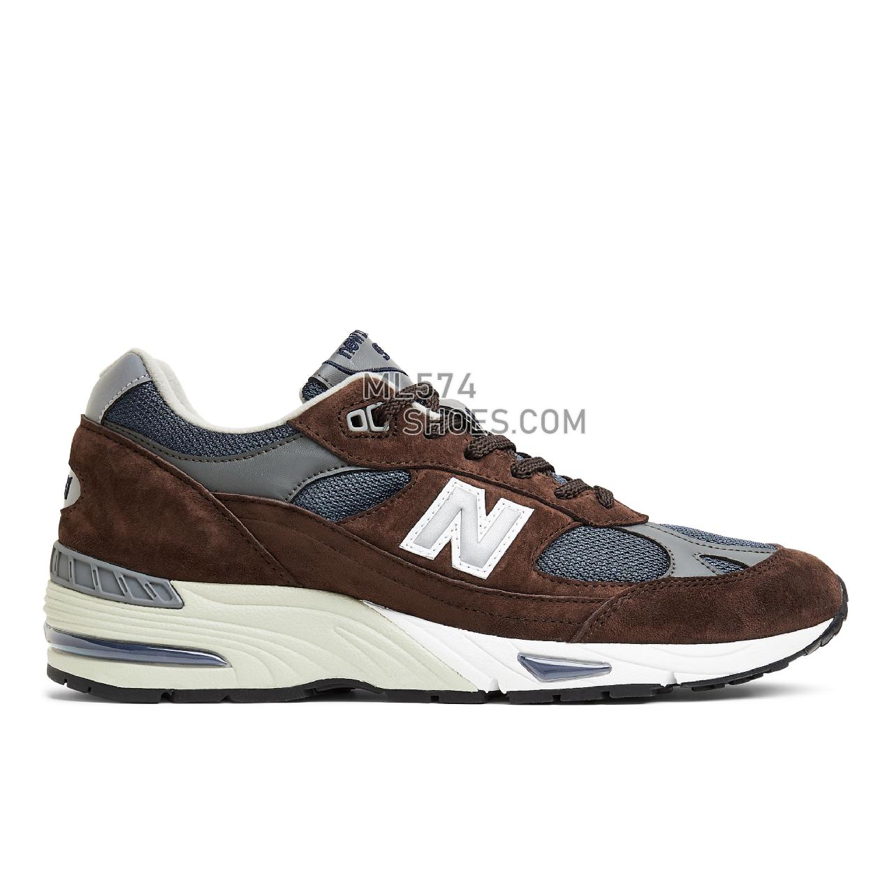 New Balance MADE in UK 991 - Men's Made in USA And UK Sneakers - Brown with Navy and Grey - M991BNG