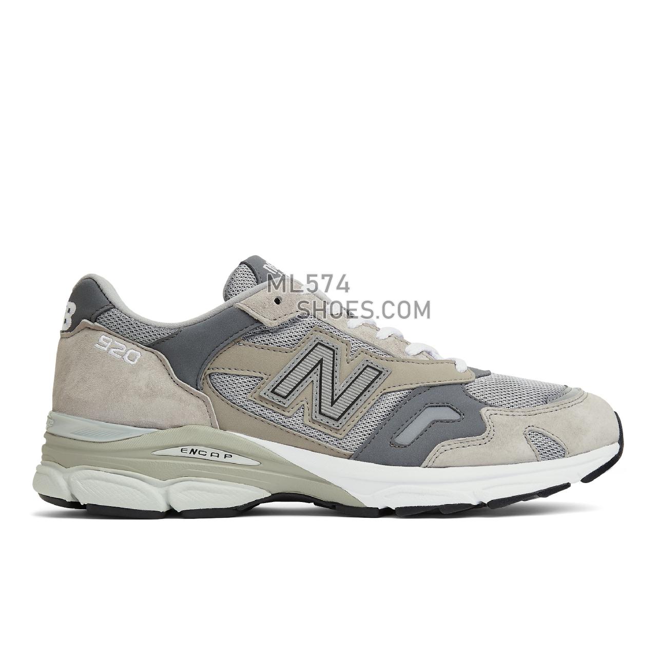 New Balance Made in UK 920 - Men's Made in USA And UK Sneakers - Grey with Dark Grey and White - M920GRY