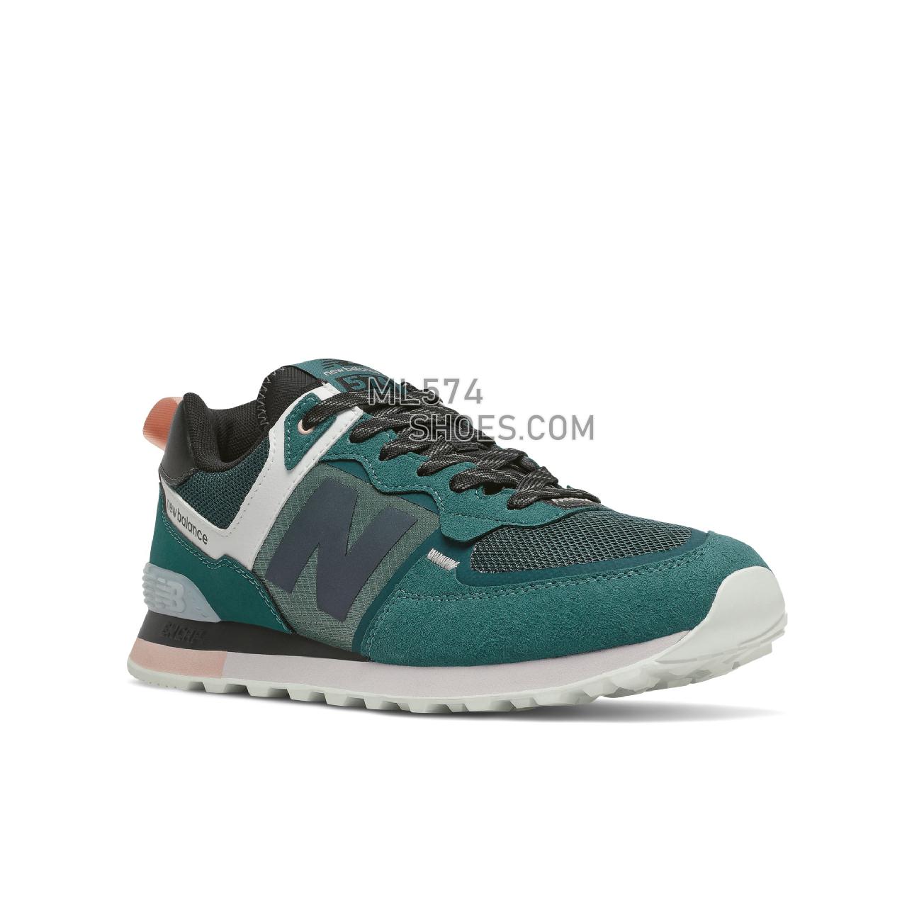 New Balance 574 - Men's Classic Sneakers - Mountain Teal with Oyster Pink - ML574IE2