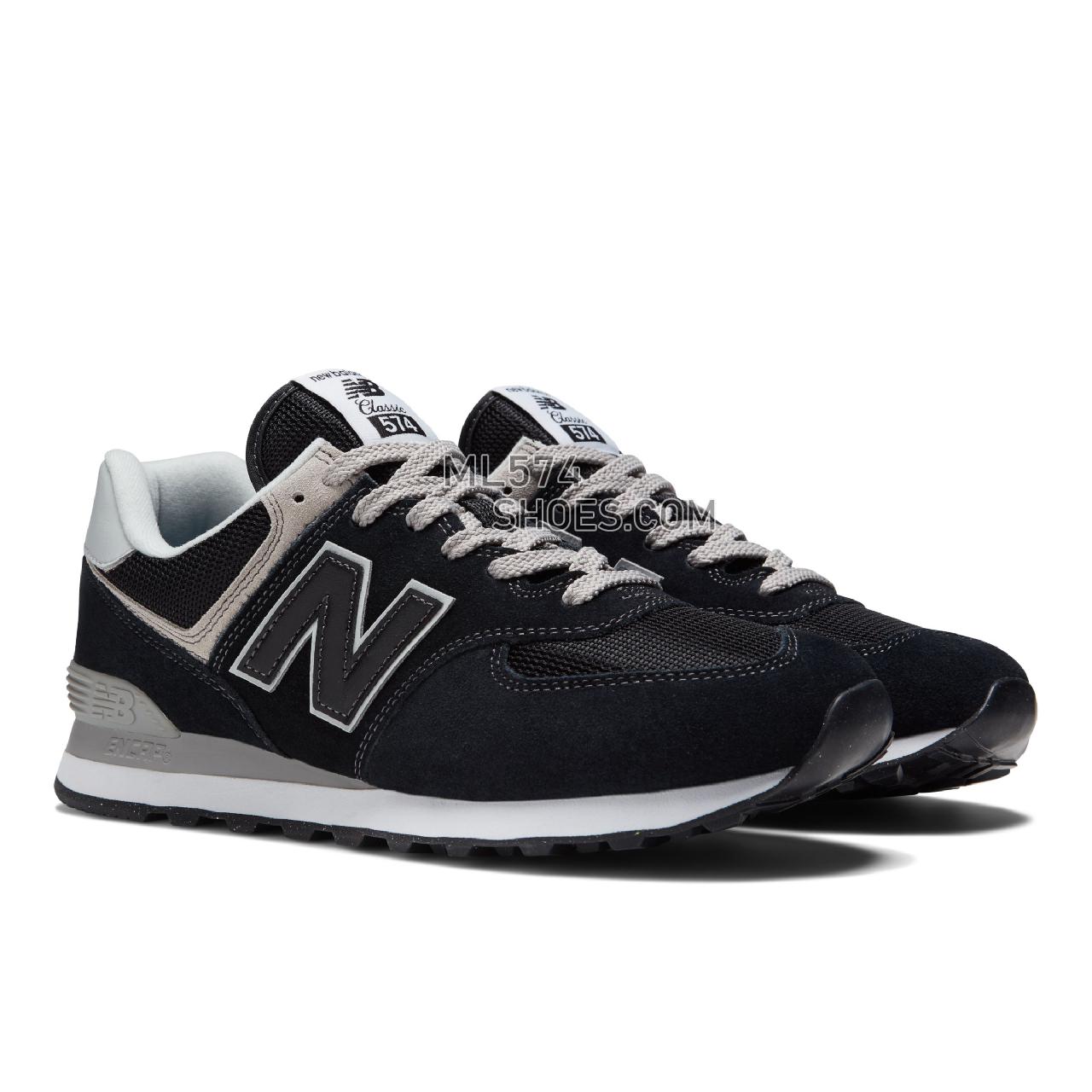 New Balance 574v3 - Men's Classic Sneakers - Black with White - ML574EVB