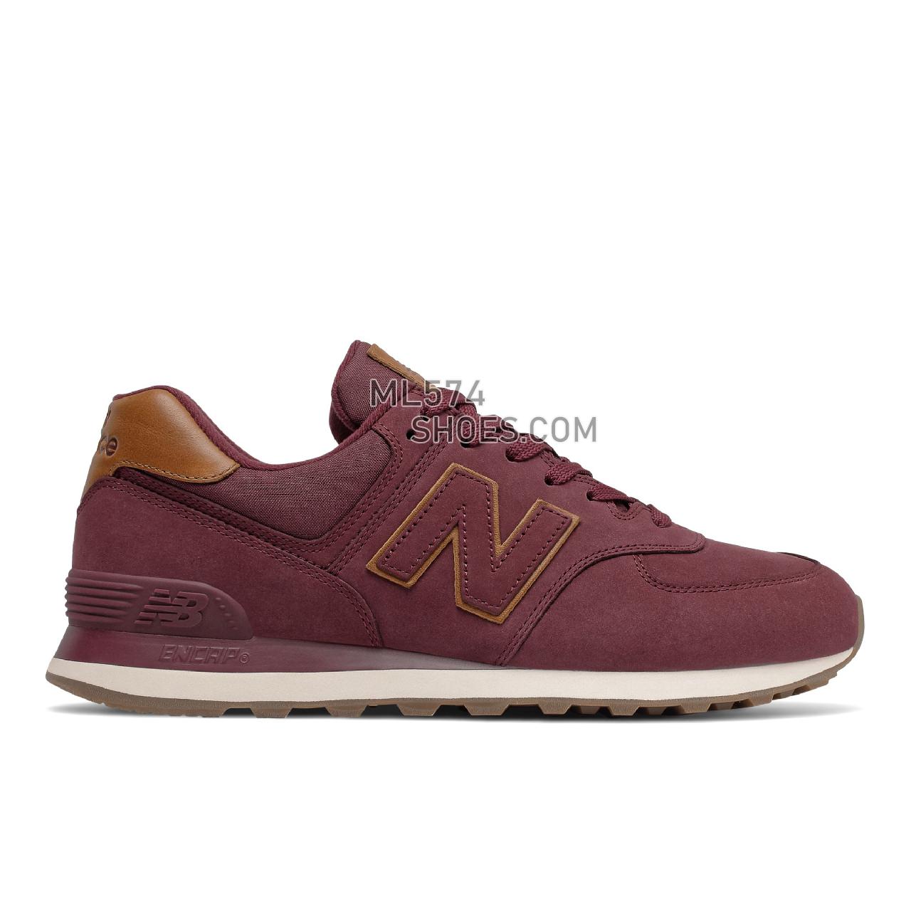 New Balance 574v2 - Men's Classic Sneakers - Nb Burgundy with Tan and Sea Salt - ML574NM2