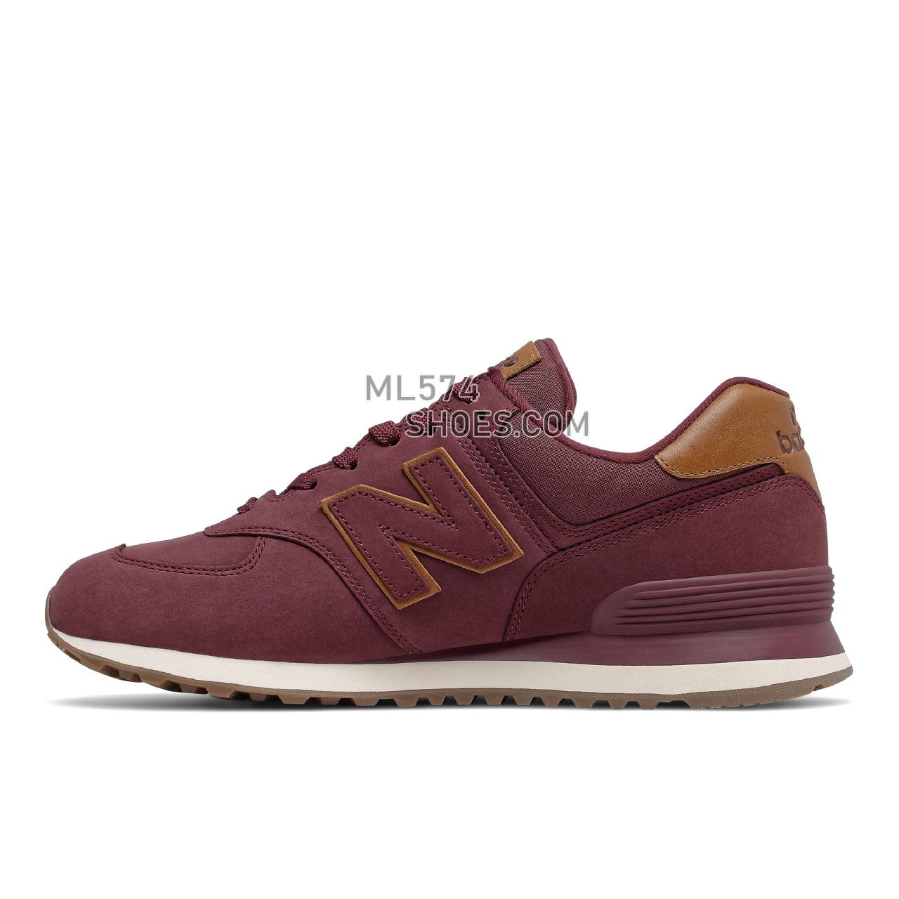 New Balance 574v2 - Men's Classic Sneakers - Nb Burgundy with Tan and Sea Salt - ML574NM2