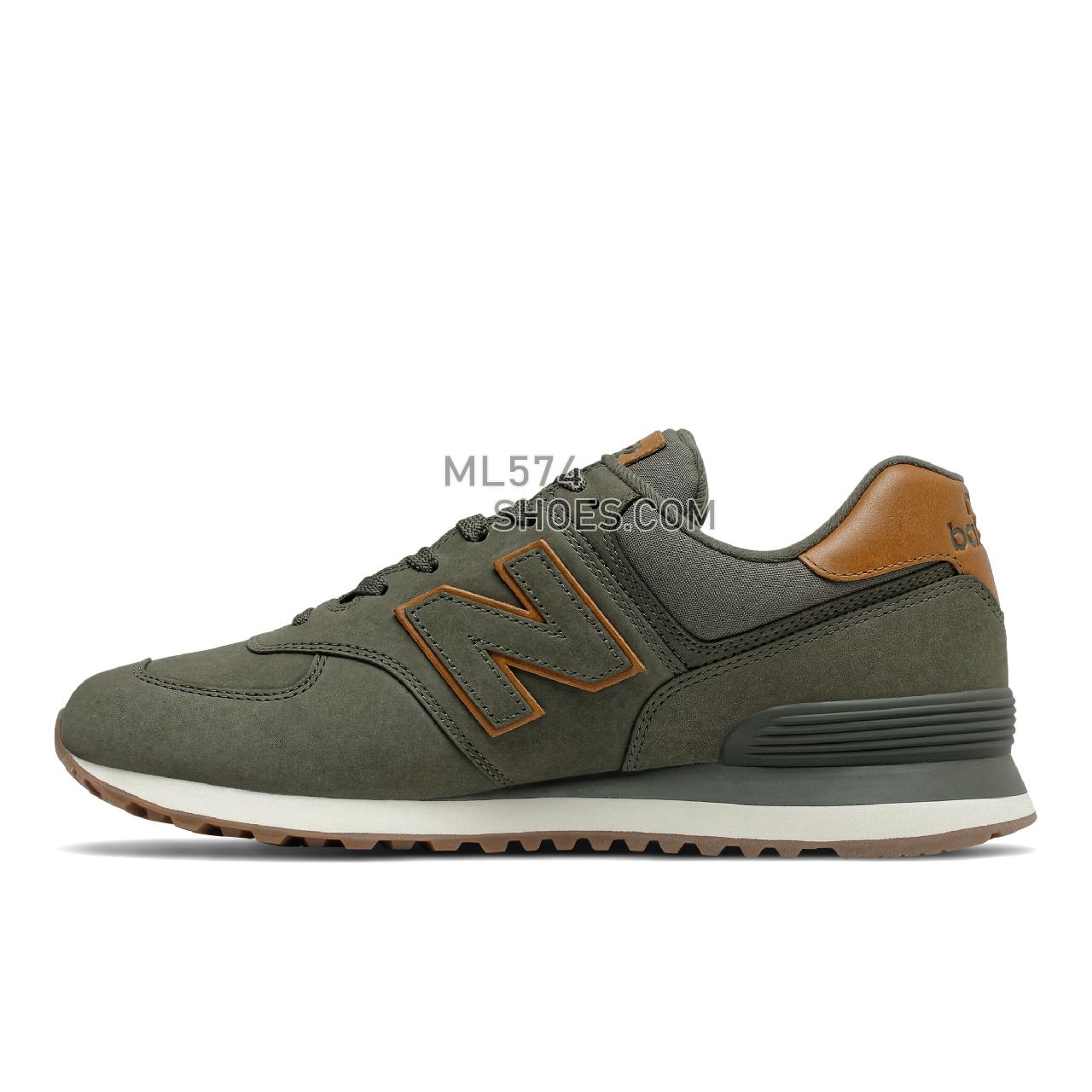 New Balance 574v2 - Men's Classic Sneakers - Defense Green with Tan and Sea Salt - ML574NG2