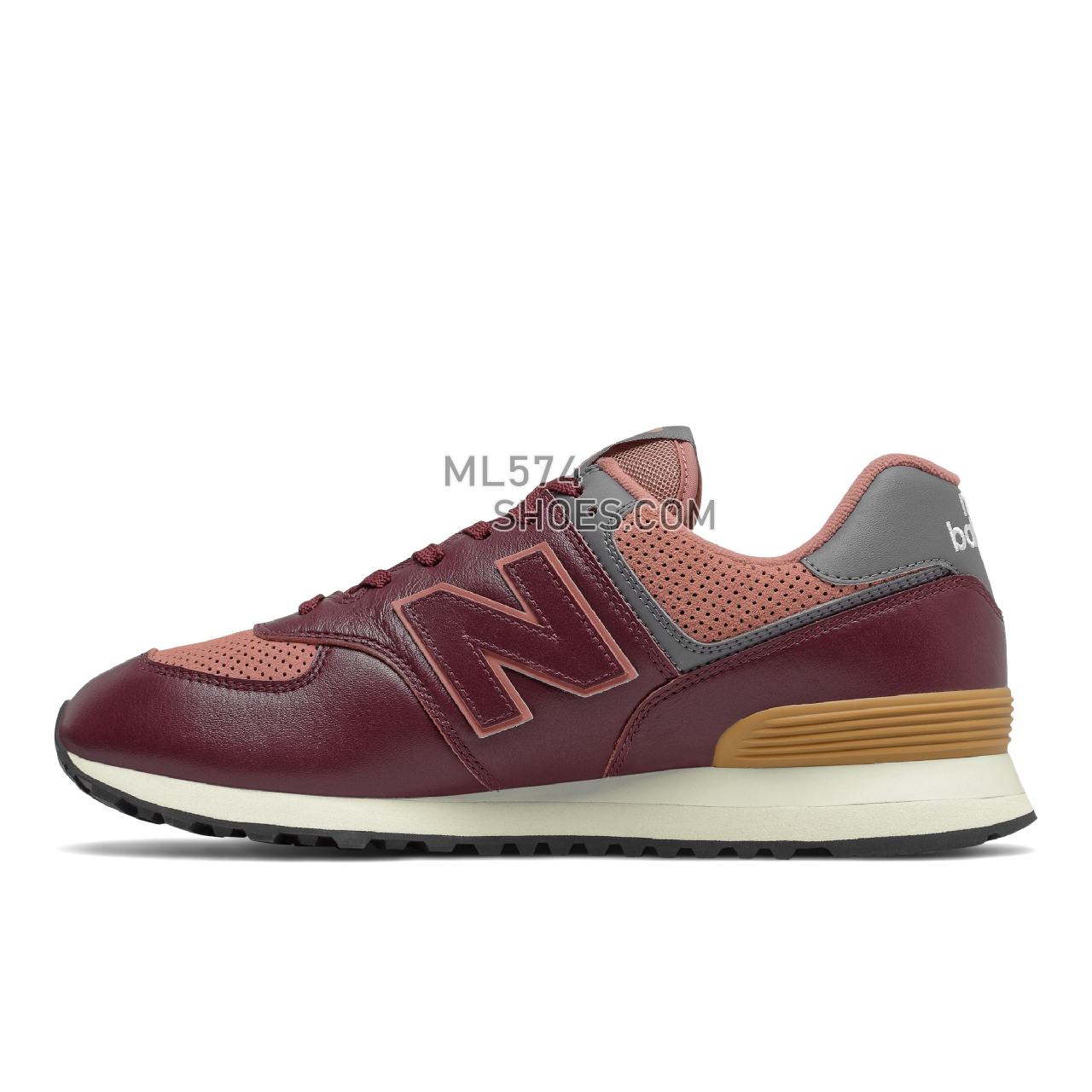 New Balance 574v2 - Men's Classic Sneakers - Burgundy with Castlerock - ML574PX2