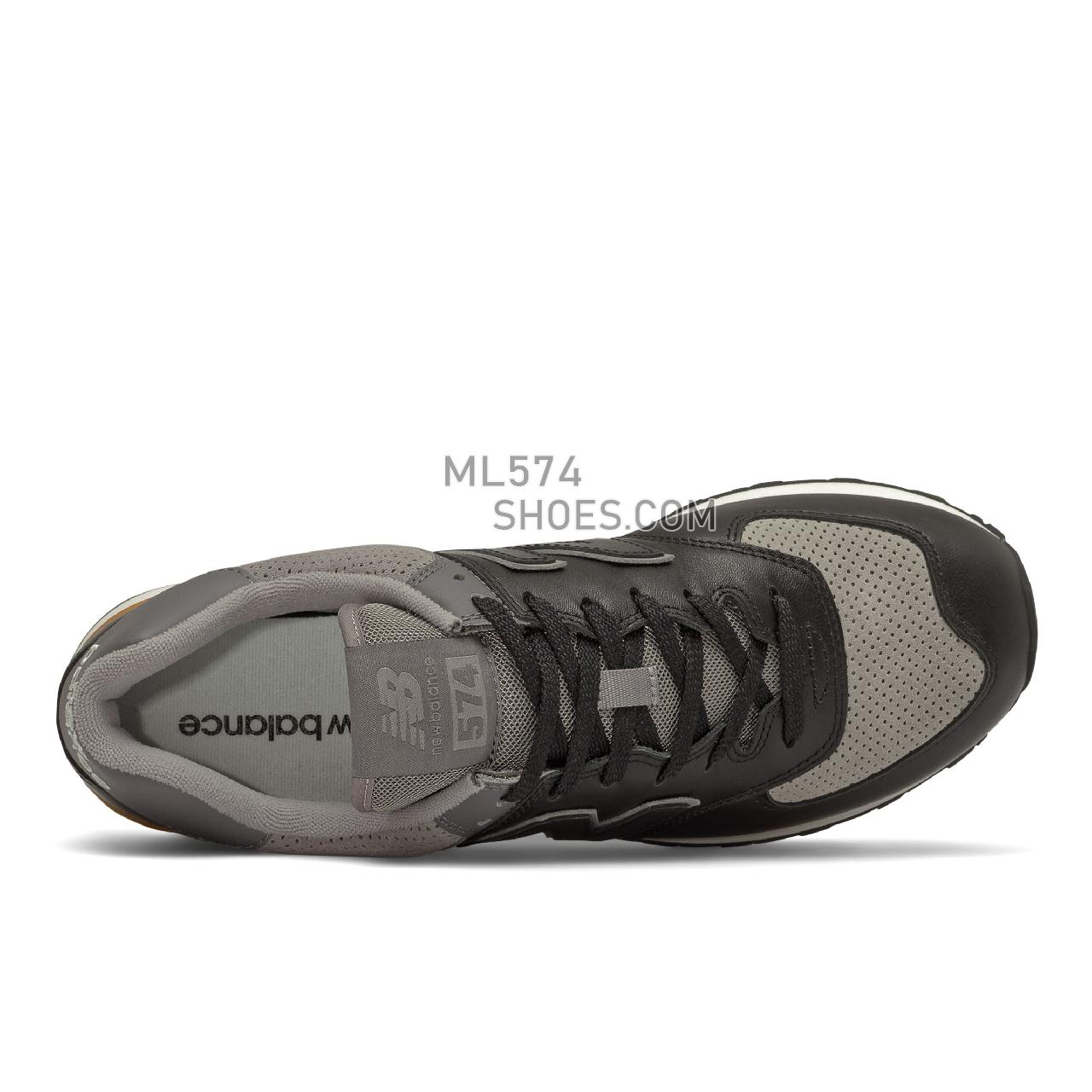 New Balance 574v2 - Men's Classic Sneakers - Black with Castlerock - ML574EX2