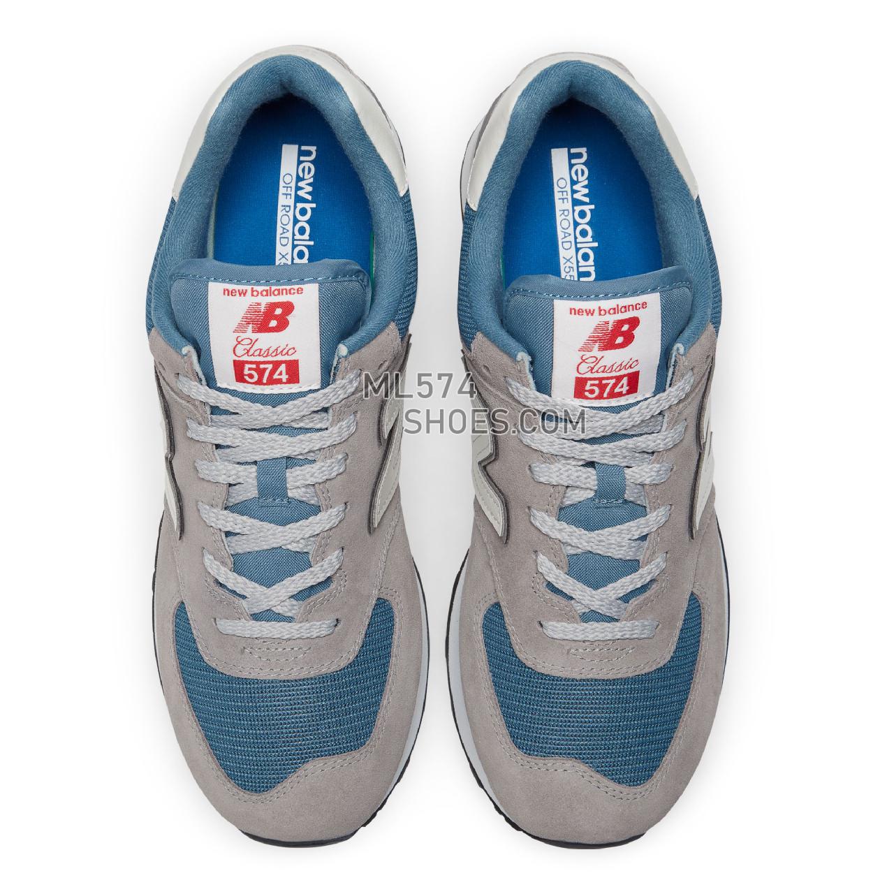 New Balance 574v2 - Unisex Men's Women's Classic Sneakers - Grey with Blue - ML574OW2