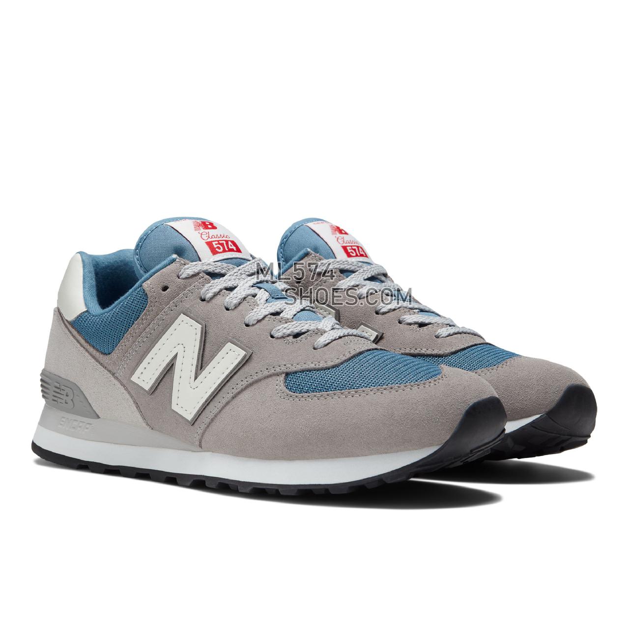 New Balance 574v2 - Unisex Men's Women's Classic Sneakers - Grey with Blue - ML574OW2