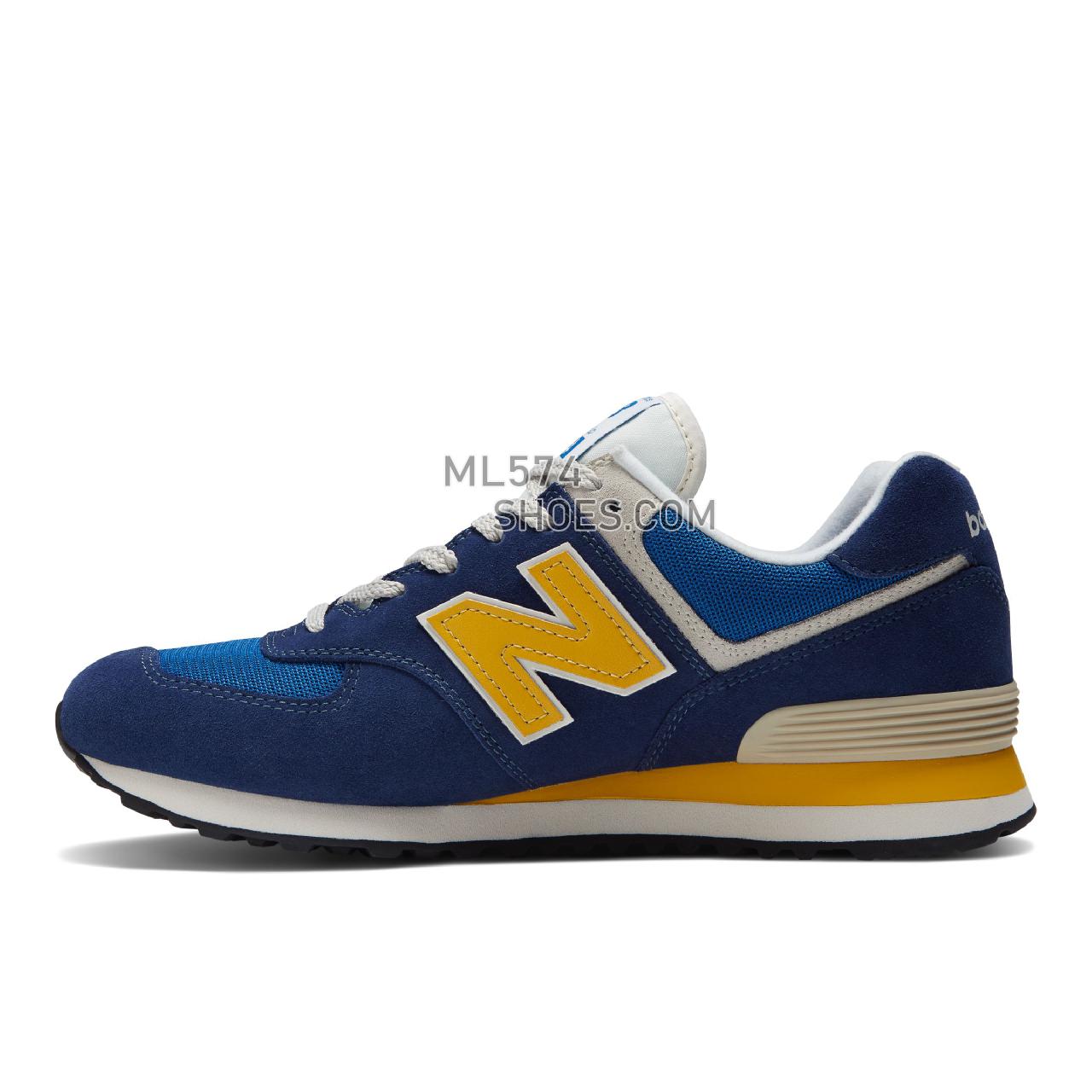 New Balance 574v2 - Unisex Men's Women's Classic Sneakers - Navy with Yellow - ML574OR2