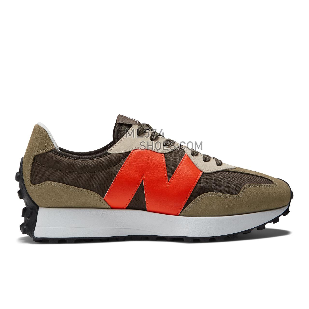 New Balance 327 - Men's Classic Sneakers - True Camo with Vibrant Orange - MS327BE