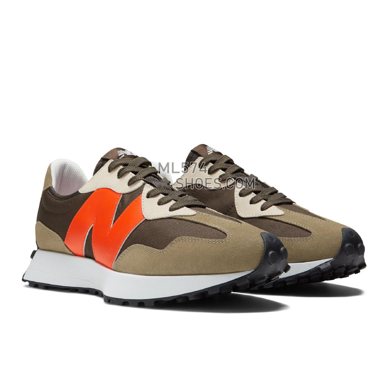 New Balance 327 - Men's Classic Sneakers - True Camo with Vibrant Orange - MS327BE