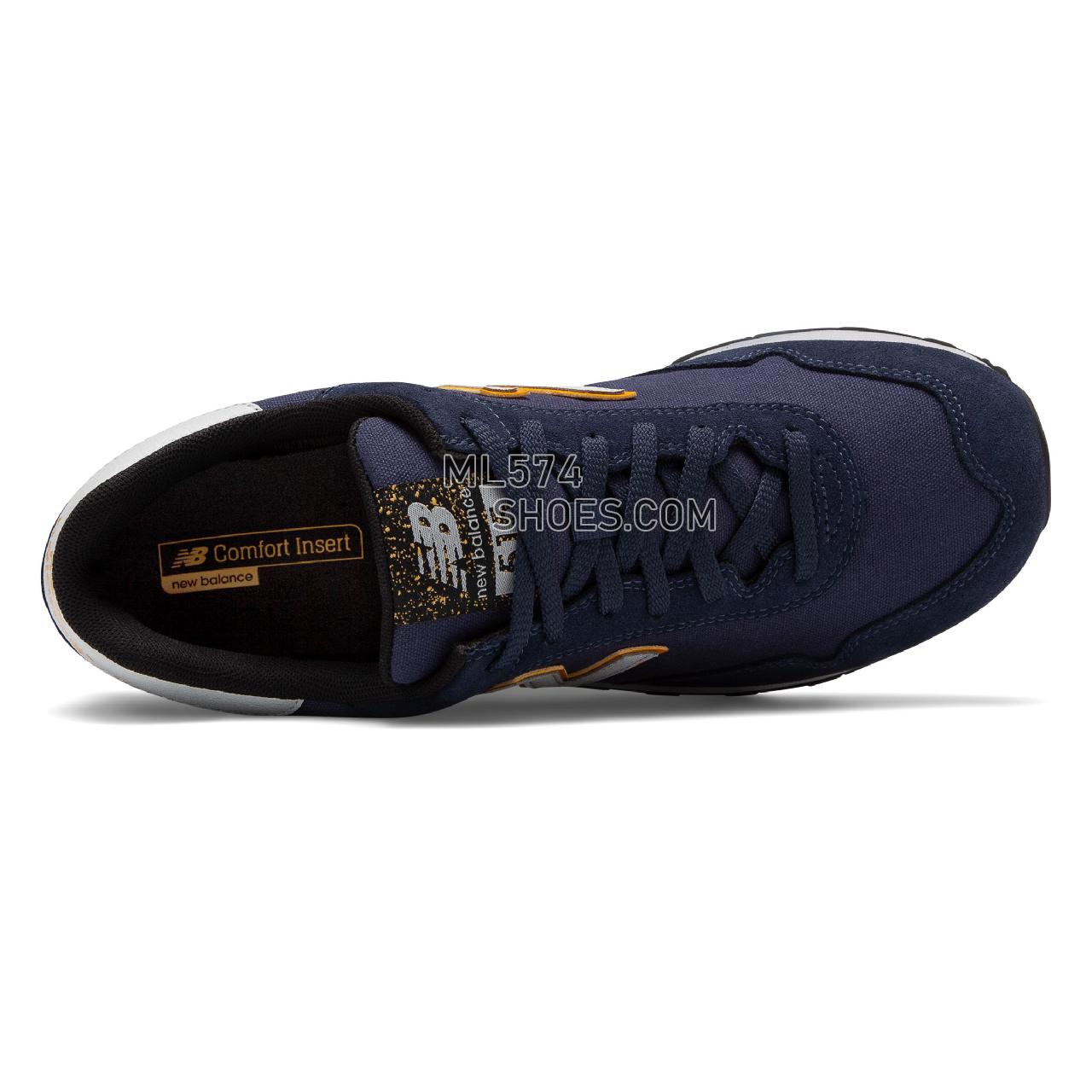 New Balance 515 Classic - Men's Sport Style Sneakers - Nb Navy with Light Aluminum and Gold Rush - ML515NBR