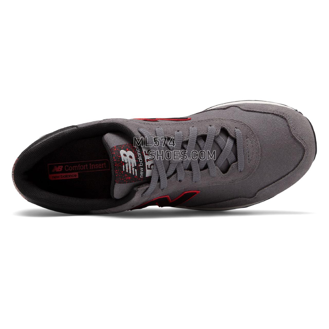 New Balance 515 Classic - Men's Sport Style Sneakers - Castlerock with Black and Velocity Red - ML515NBD