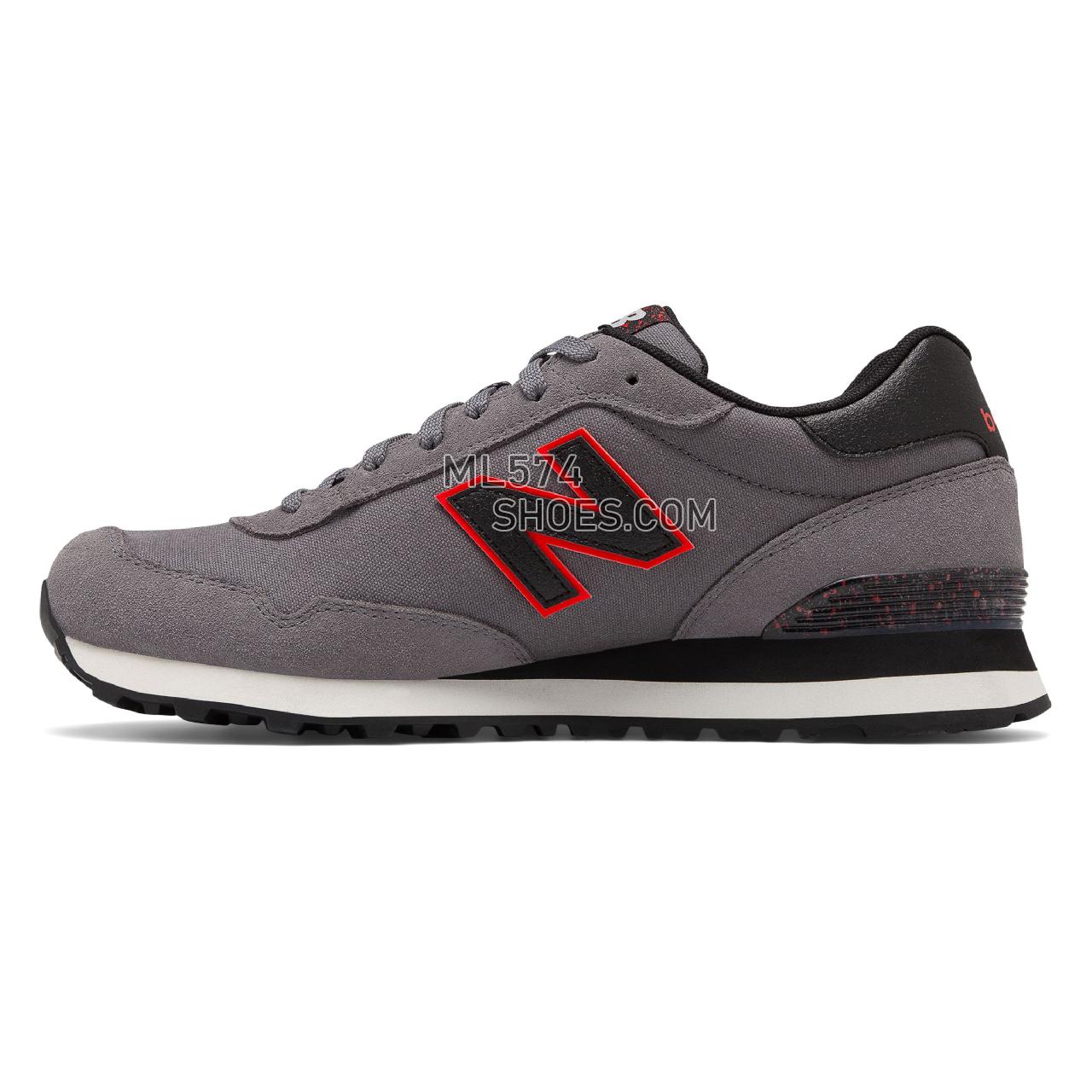 New Balance 515 Classic - Men's Sport Style Sneakers - Castlerock with Black and Velocity Red - ML515NBD