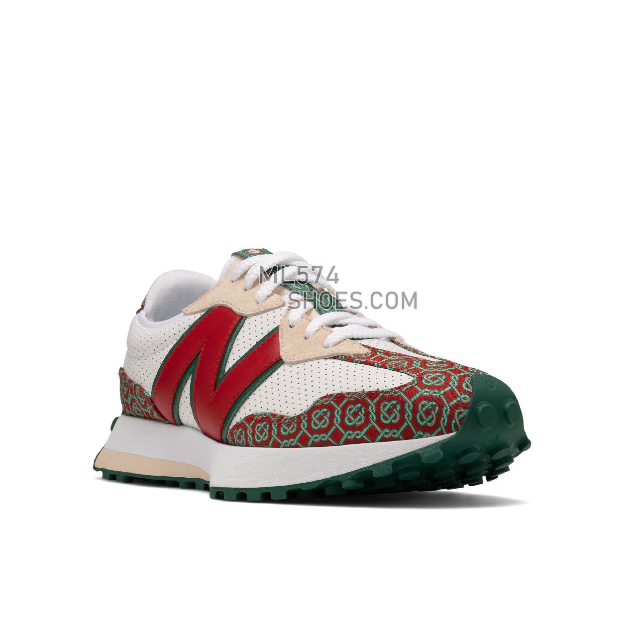 New Balance 327 - Unisex Men's Women's Sport Style Sneakers - Evergreen with Samba and White - MS327CAA
