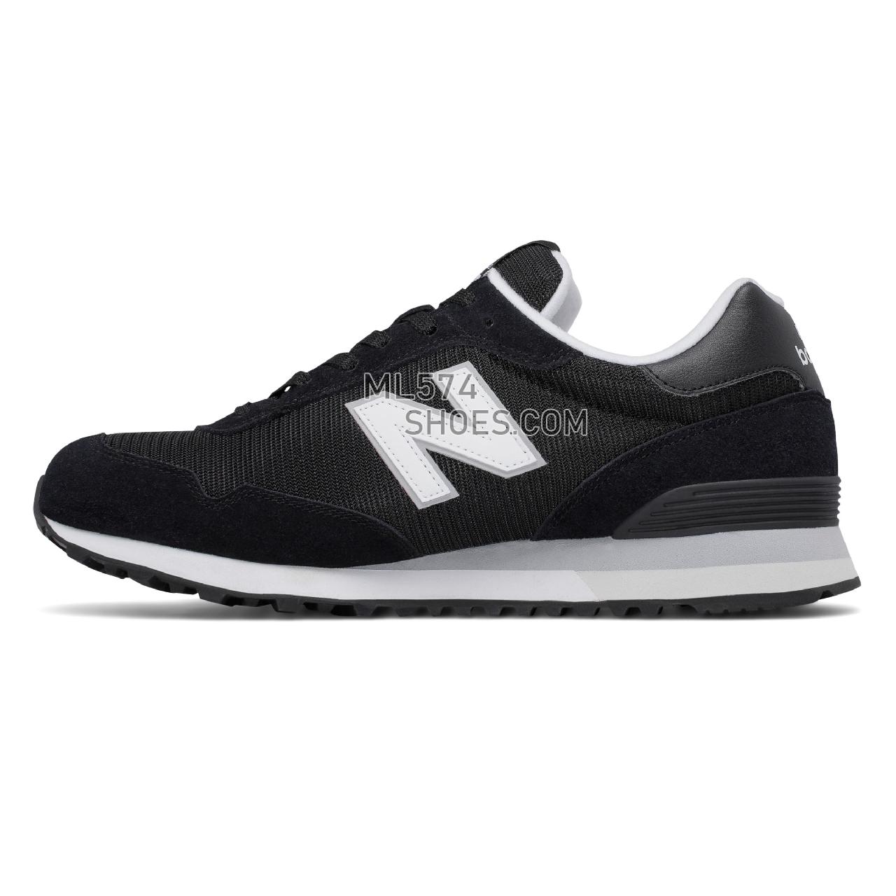 New Balance 515 Classic - Men's Sport Style Sneakers - Black with White - ML515RSC