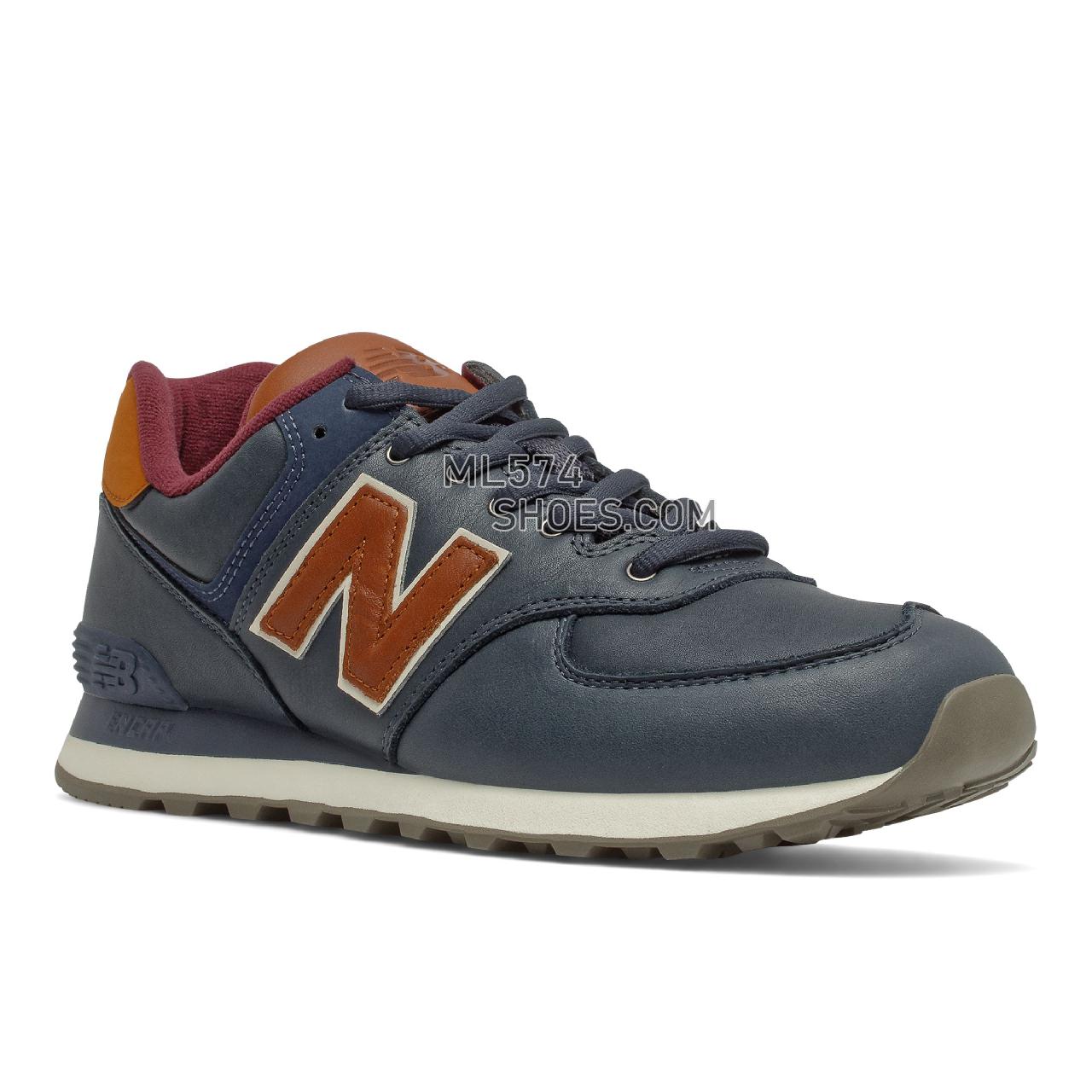 New Balance 574v2 - Men's Sport Style Sneakers - Nb Navy with Classic Burgundy - ML574OMC