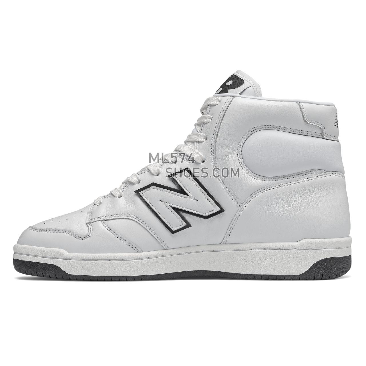 New Balance BB480 - Men's Sport Style Sneakers - White with Black - BB480HE