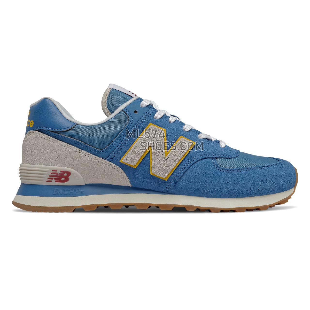 New Balance 574v2 - Men's Classic Sneakers - Mako Blue with Chromatic Yellow - ML574SCA