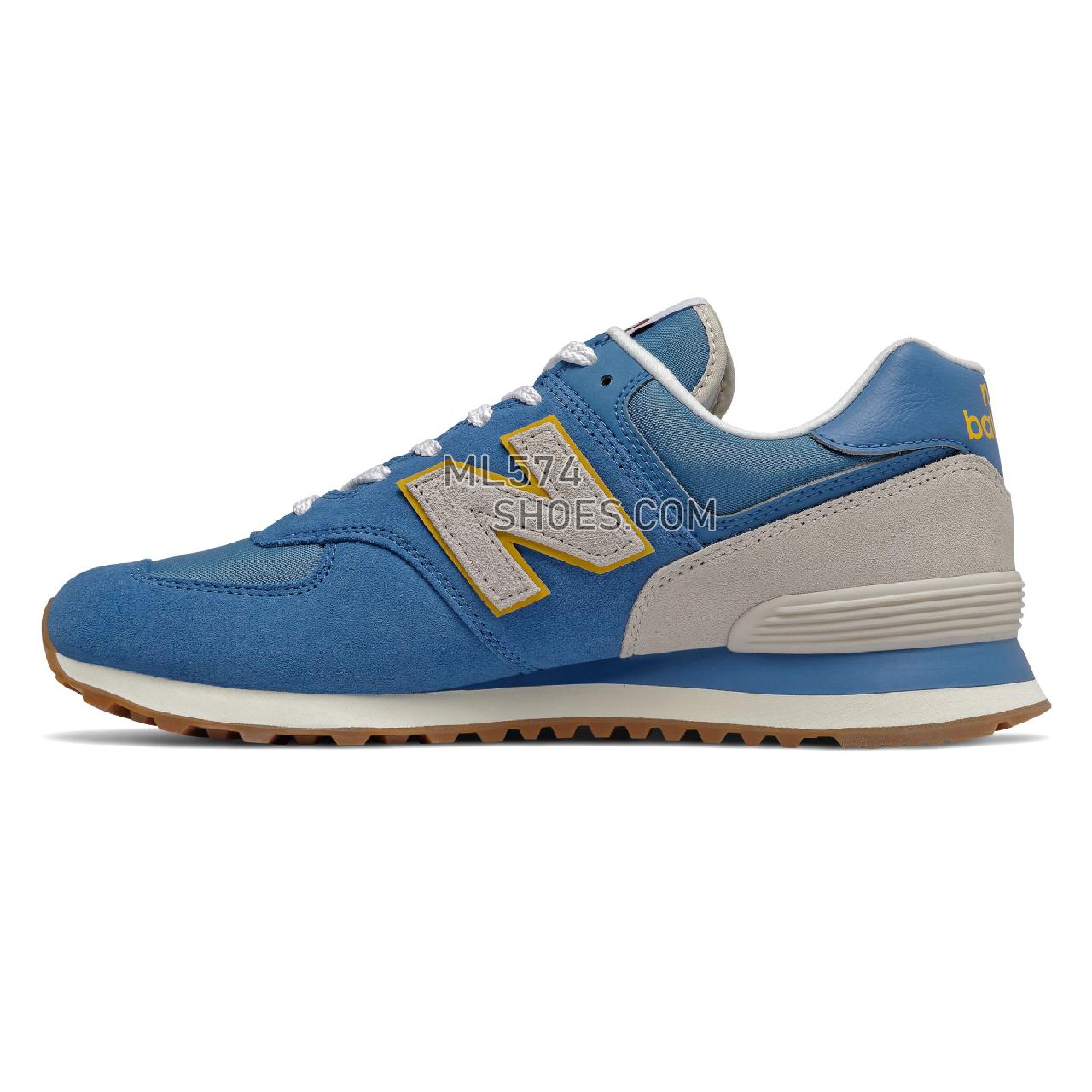 New Balance 574v2 - Men's Classic Sneakers - Mako Blue with Chromatic Yellow - ML574SCA