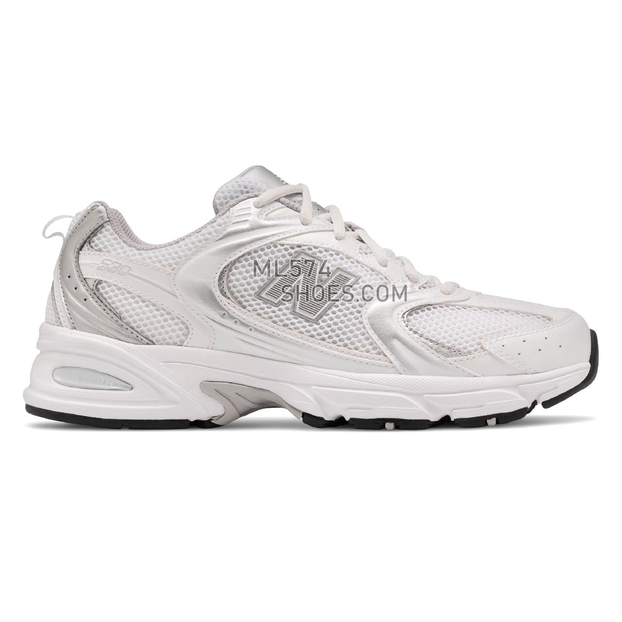 New Balance 530 - Unisex Men's Women's Classic Sneakers - Nb White with Silver Metallic - MR530EMA