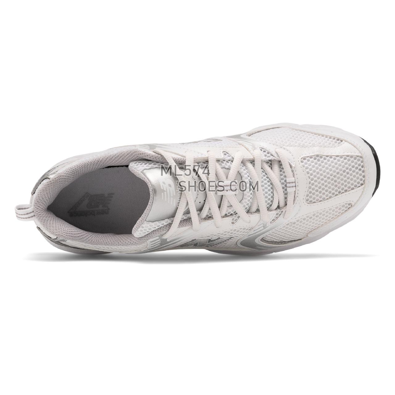 New Balance 530 - Unisex Men's Women's Classic Sneakers - Nb White with Silver Metallic - MR530EMA