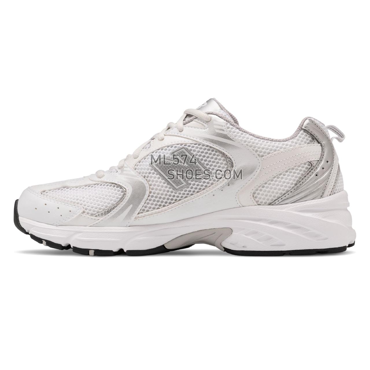 New Balance 530 - Unisex Men's Women's Classic Sneakers - Nb White with Silver Metallic - MR530EMA