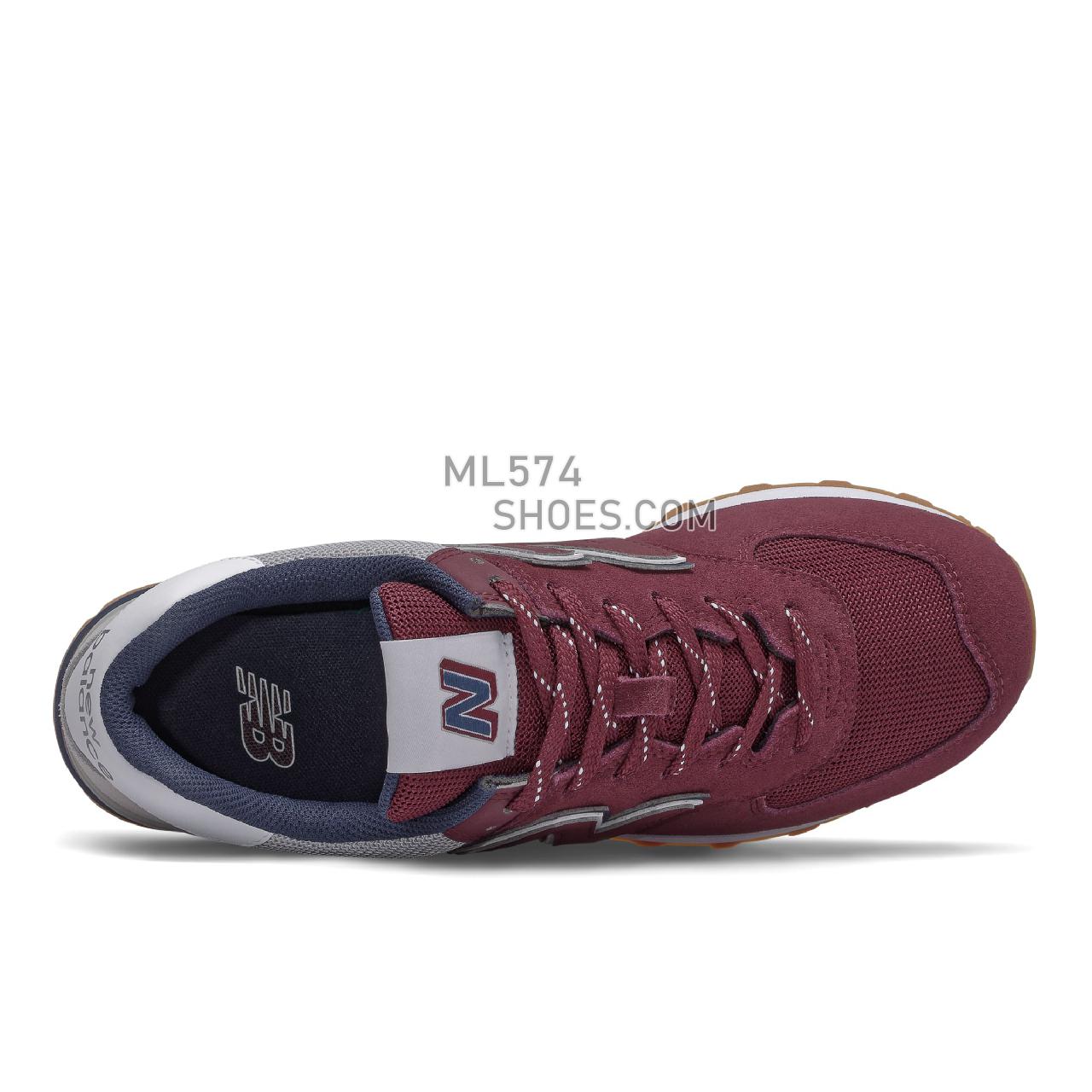 New Balance 574v2 - Men's Classic Sneakers - Nb Burgundy with Rain Cloud - ML574GRD