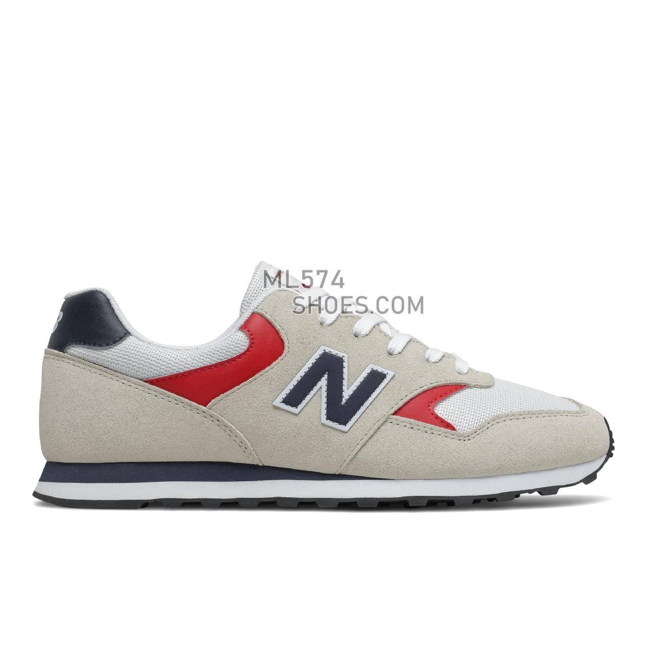 New Balance 393 - Men's Classic Sneakers - Moonbeam with Outerspace and Team Red - ML393VA1
