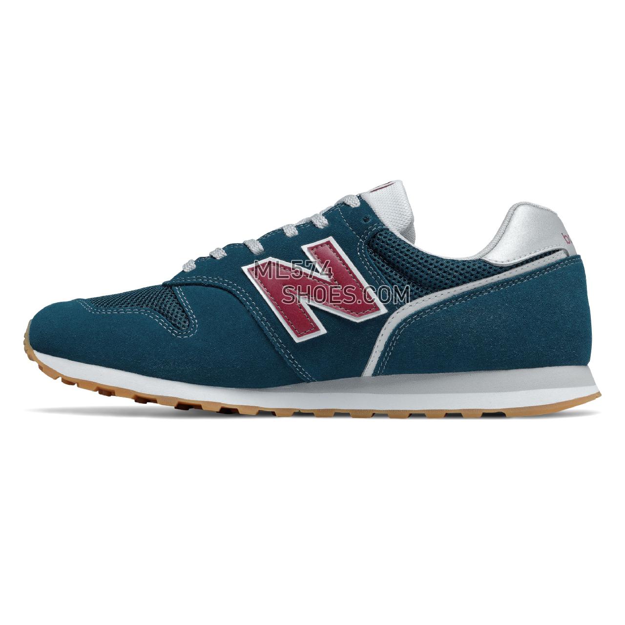 New Balance 373v2 - Men's Classic Sneakers - Rogue Wave with Neo Crimson - ML373EC2