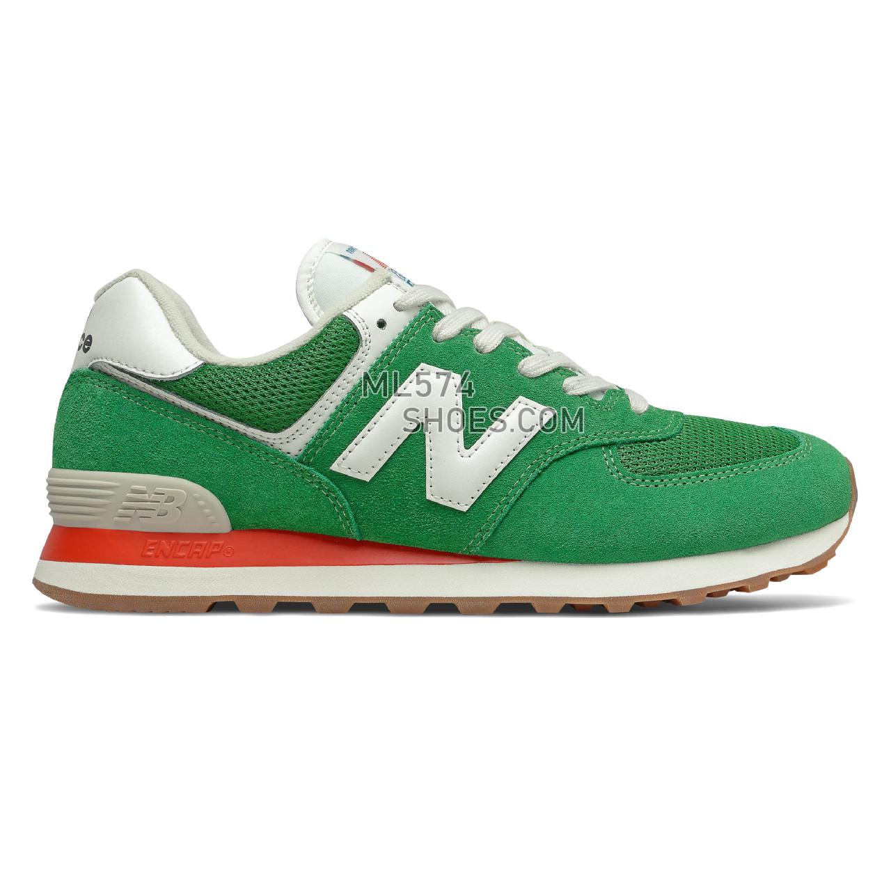 New Balance 574v2 - Men's Classic Sneakers - Varsity Green with Velocity Red - ML574HE2