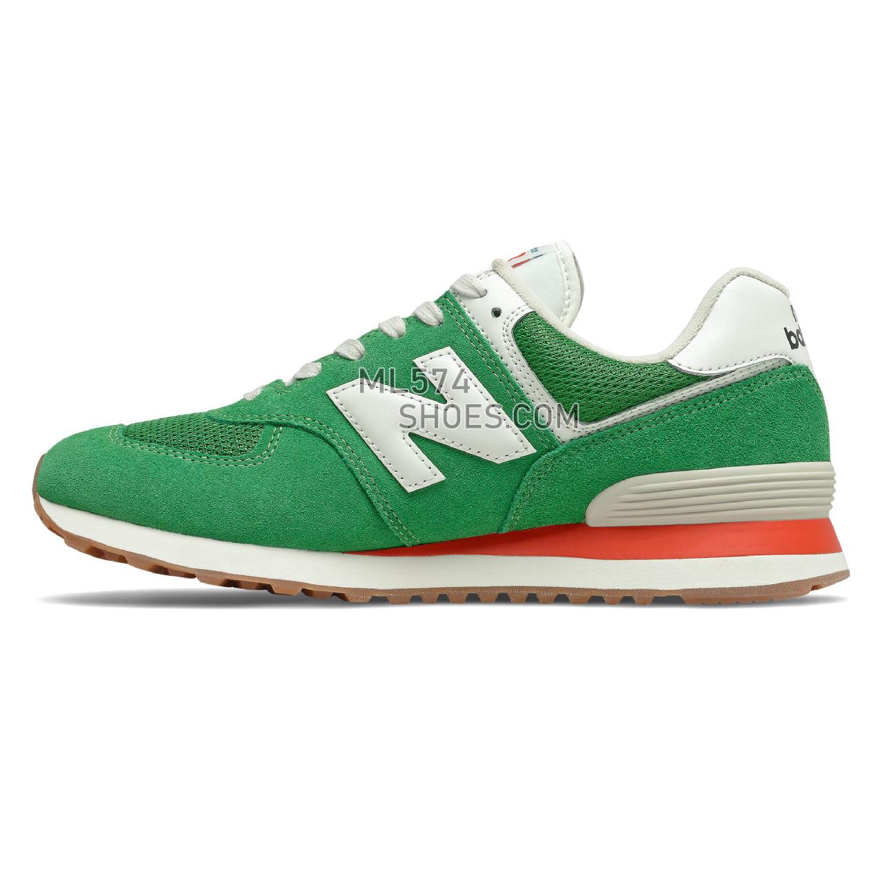 New Balance 574v2 - Men's Classic Sneakers - Varsity Green with Velocity Red - ML574HE2