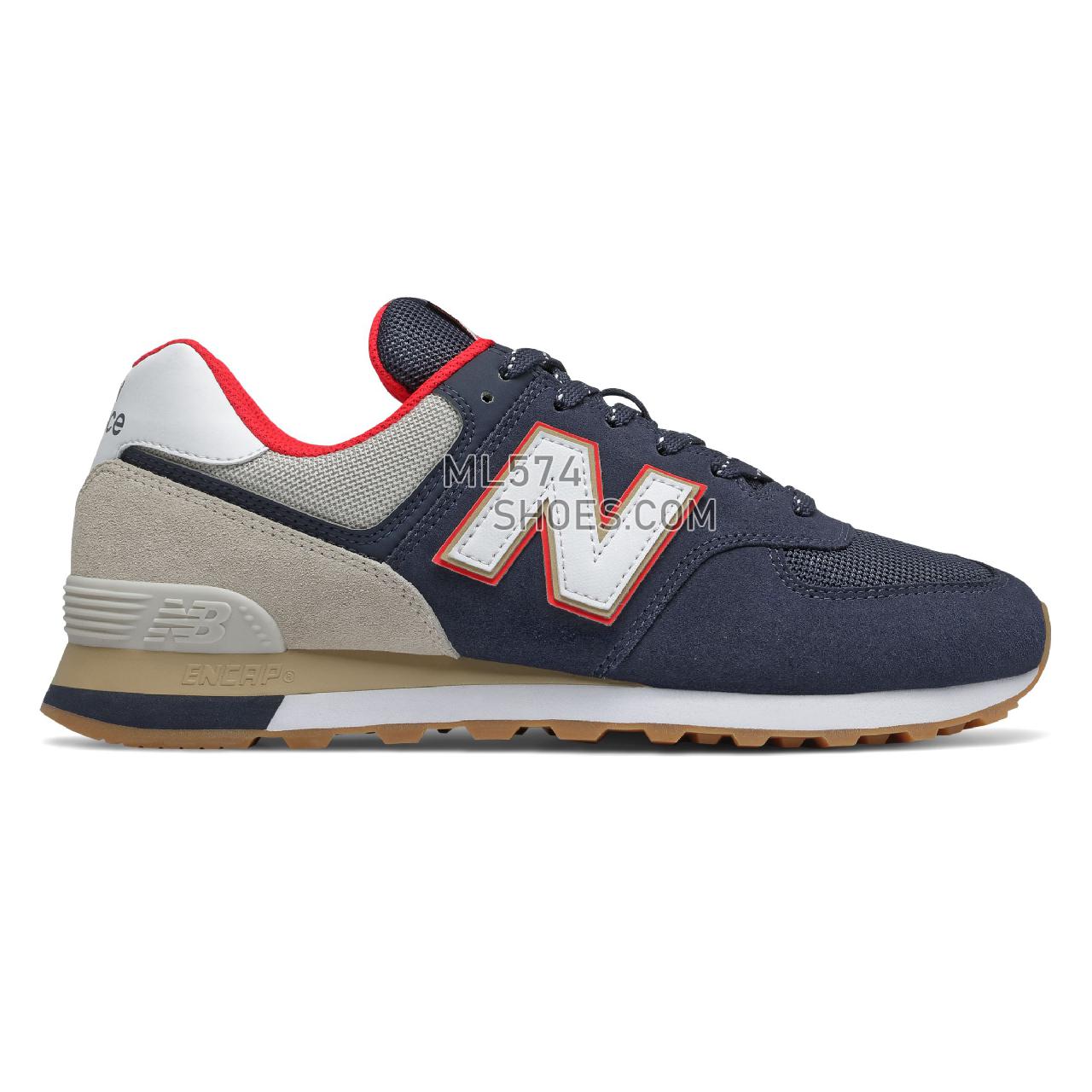 New Balance 574v2 - Men's Classic Sneakers - Nb Navy with Energy Red - ML574SKB