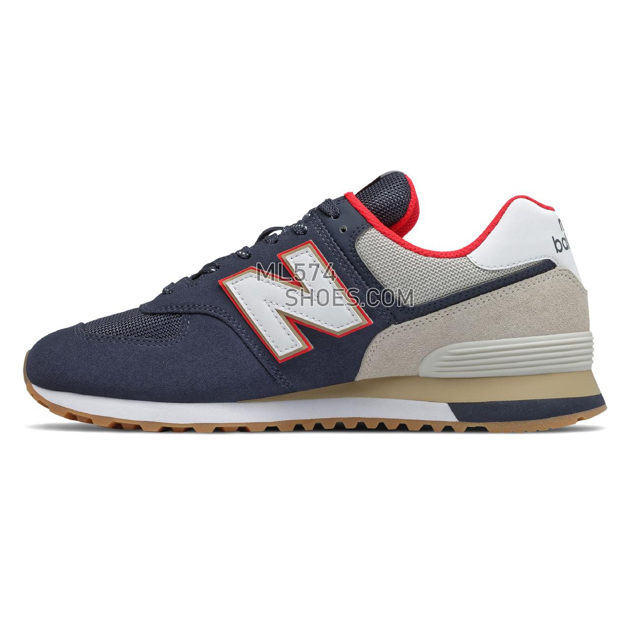 New Balance 574v2 - Men's Classic Sneakers - Nb Navy with Energy Red - ML574SKB