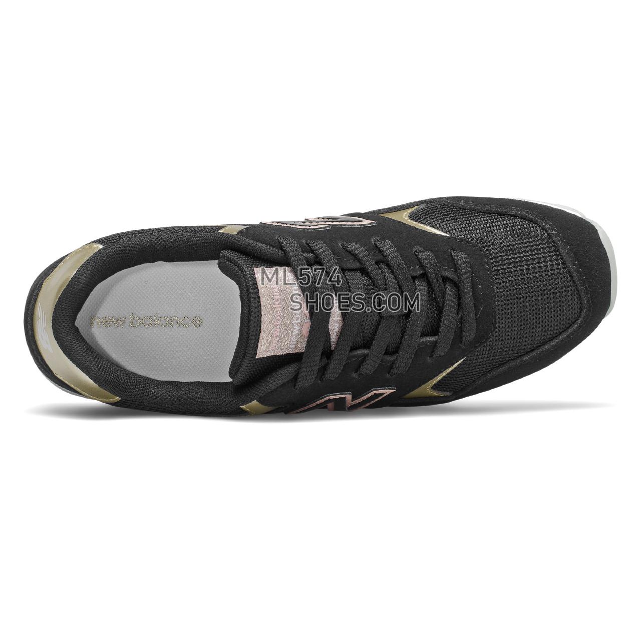 New Balance 393 - Women's Classic Sneakers - Black with Light Gold Metallic - WL393MTL