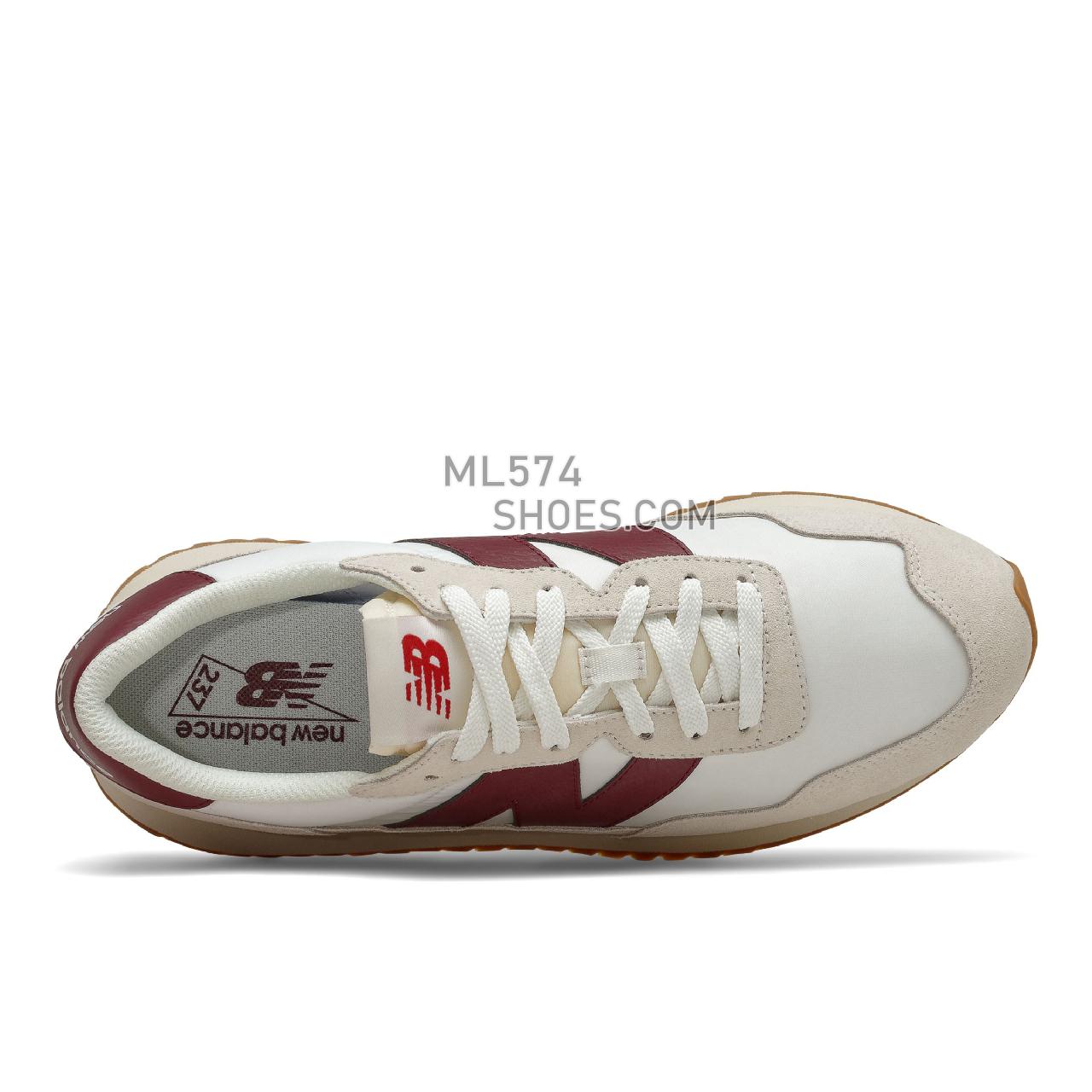 New Balance 237 - Men's Classic Sneakers - Moonbeam with Classic Burgundy - MS237SB