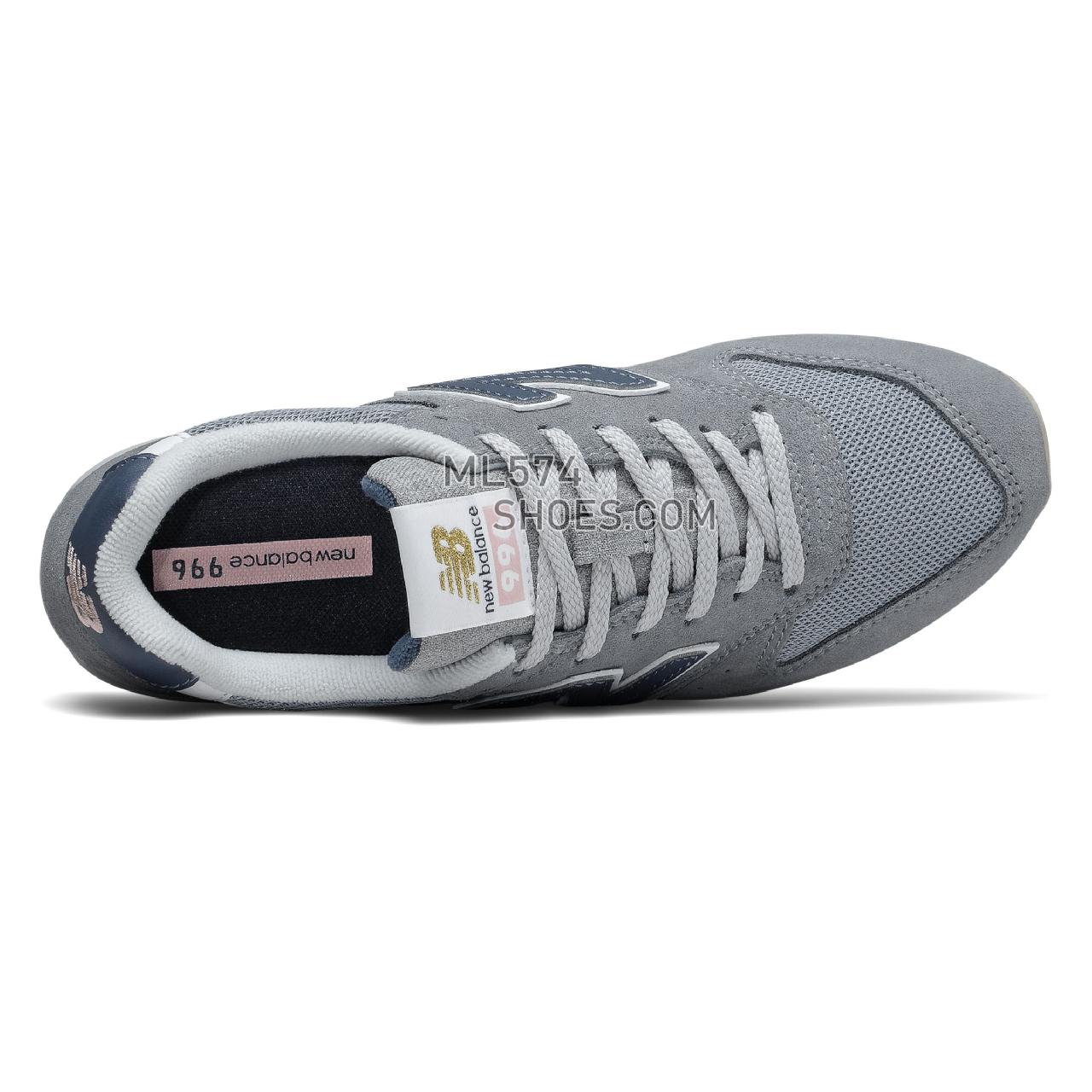 New Balance WL996v2 - Women's Classic Sneakers - Gunmetal with Saturn Pink - WL996WS