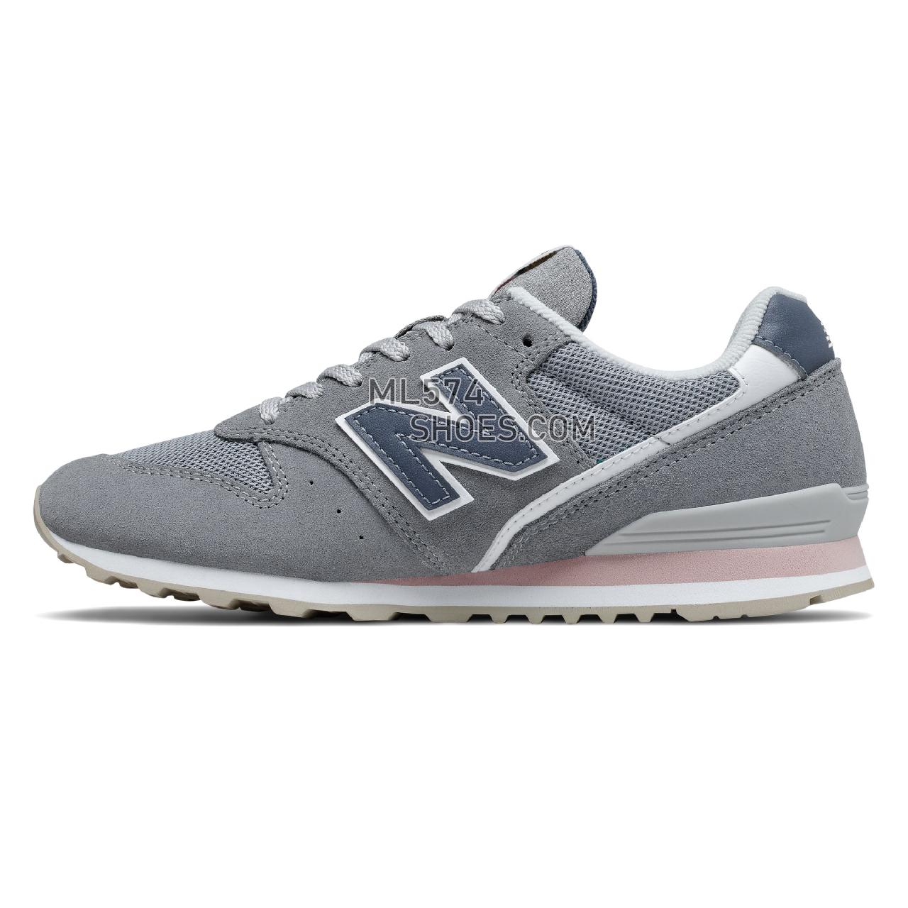 New Balance WL996v2 - Women's Classic Sneakers - Gunmetal with Saturn Pink - WL996WS