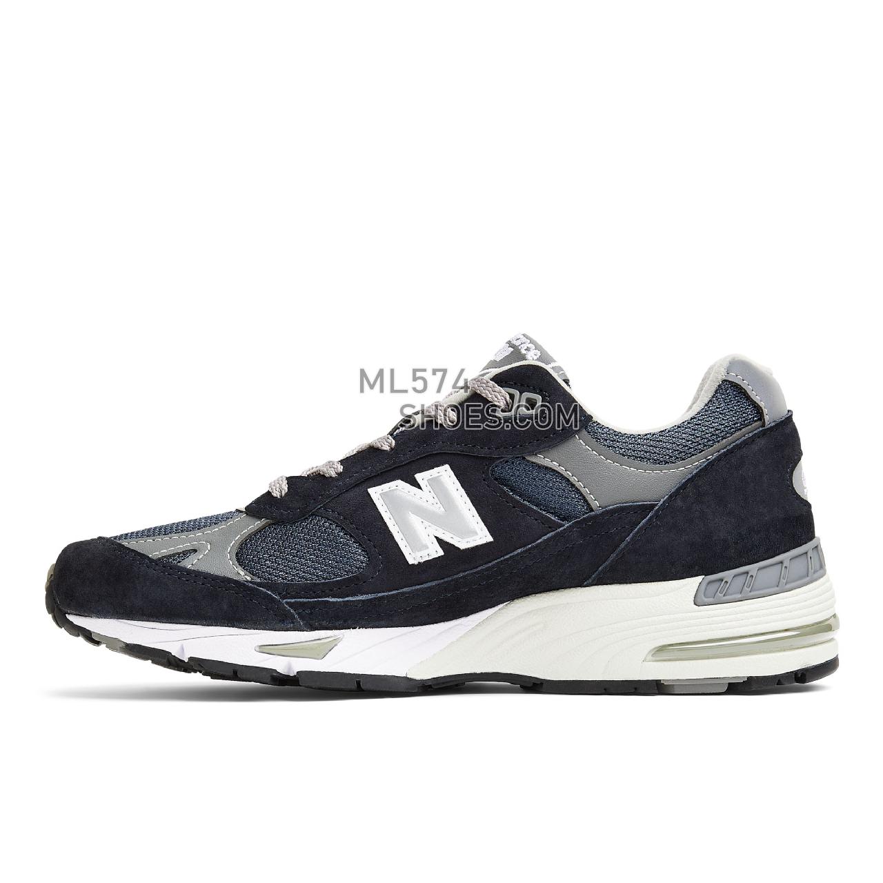 New Balance Made in UK 991 - Women's Classic Sneakers - Navy with White and Silver - W991NV