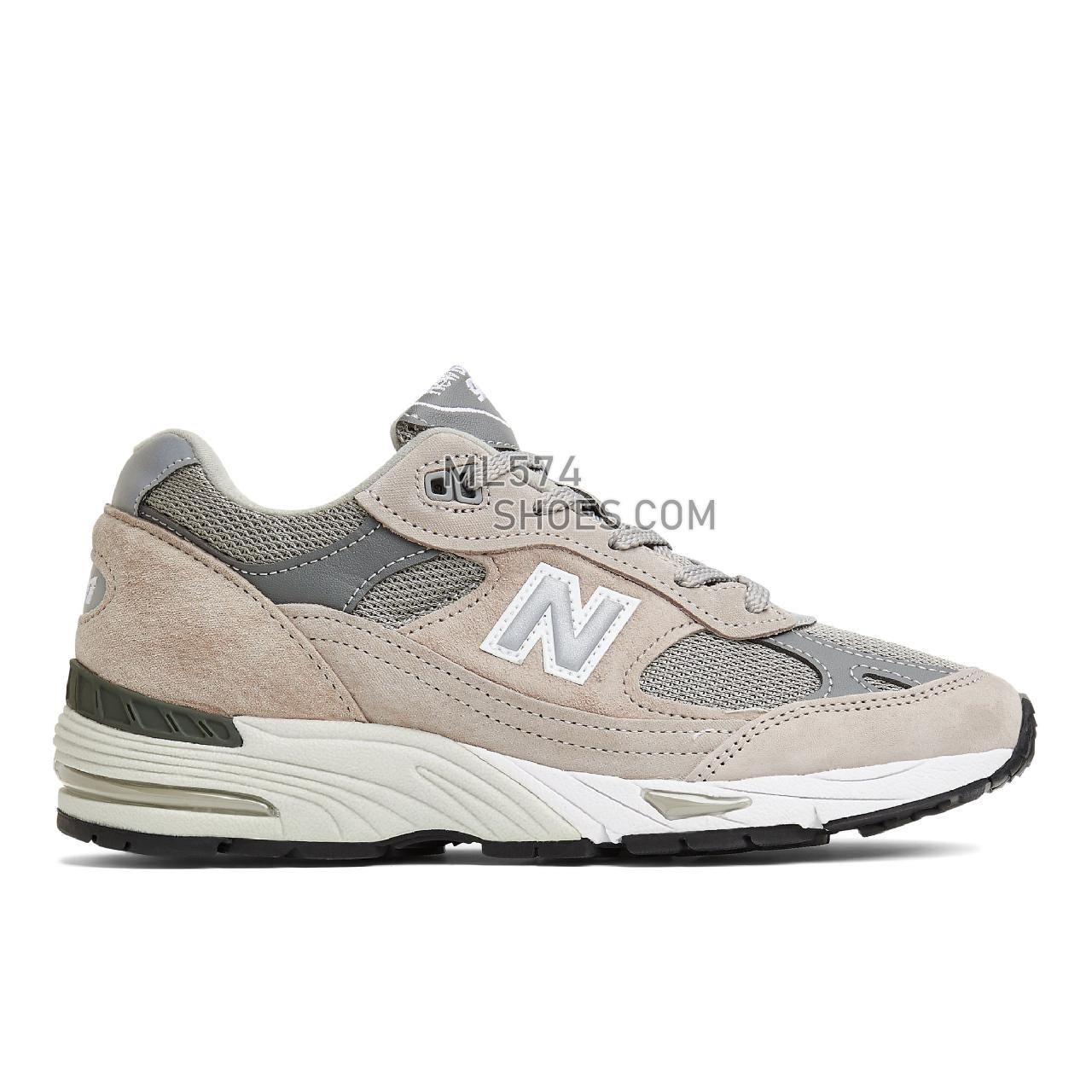 New Balance Made in UK 991 - Women's Classic Sneakers - Grey with White and Silver - W991GL