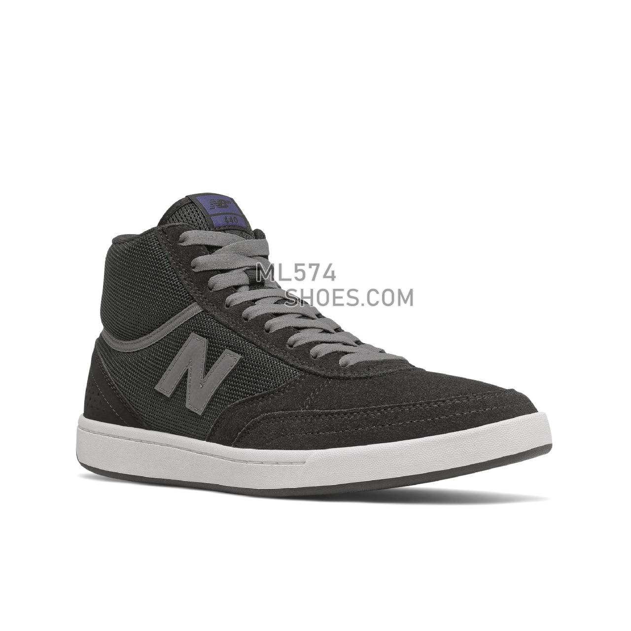 New Balance NB NUMERIC 440 HIGH - Men's Court Classics - Black with Grey - NM440HBP