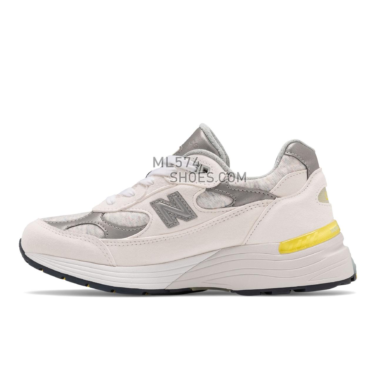 New Balance Made in USA 992 - Women's Made in USA And UK Sneakers - White with Cyclone - W992FC