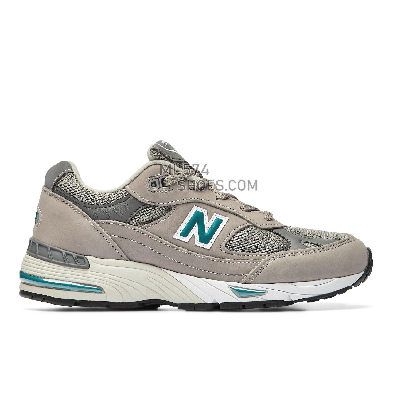 New Balance Made in UK 991 - Women's Made in USA And UK Sneakers - Grey with Emerald and White - W991ANI