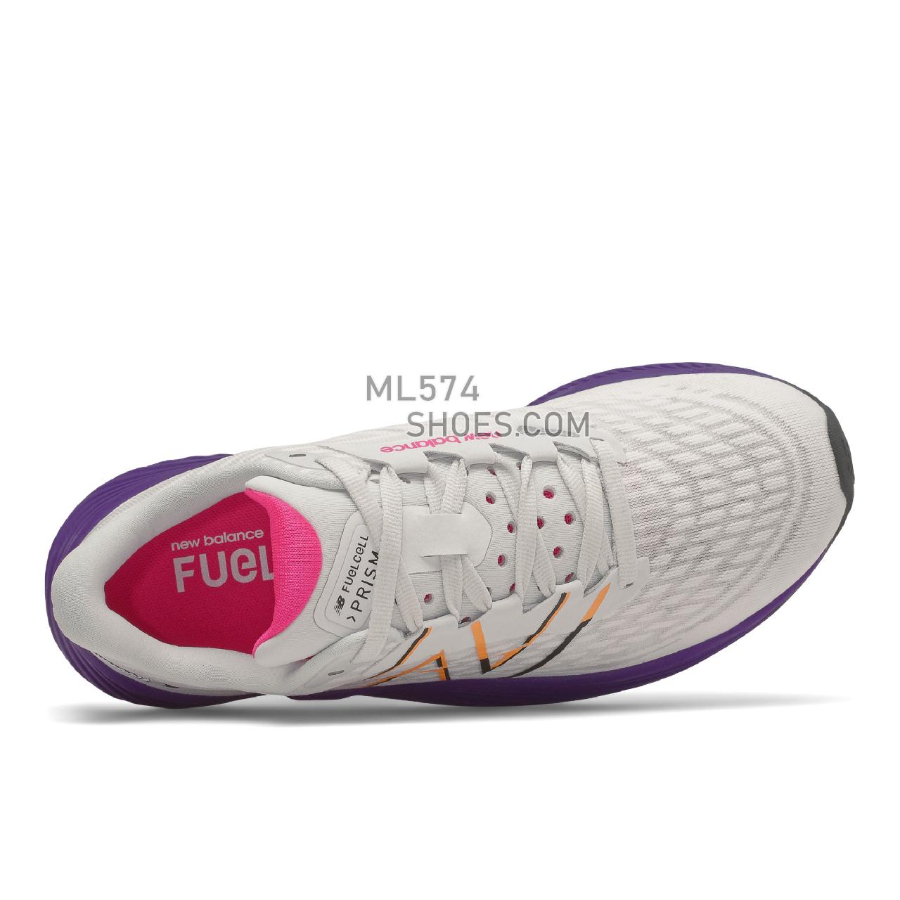 New Balance FuelCell Prism v2 - Women's Fuelcell Sleek And LightWeight - White with Deep Violet - WFCPZLV2