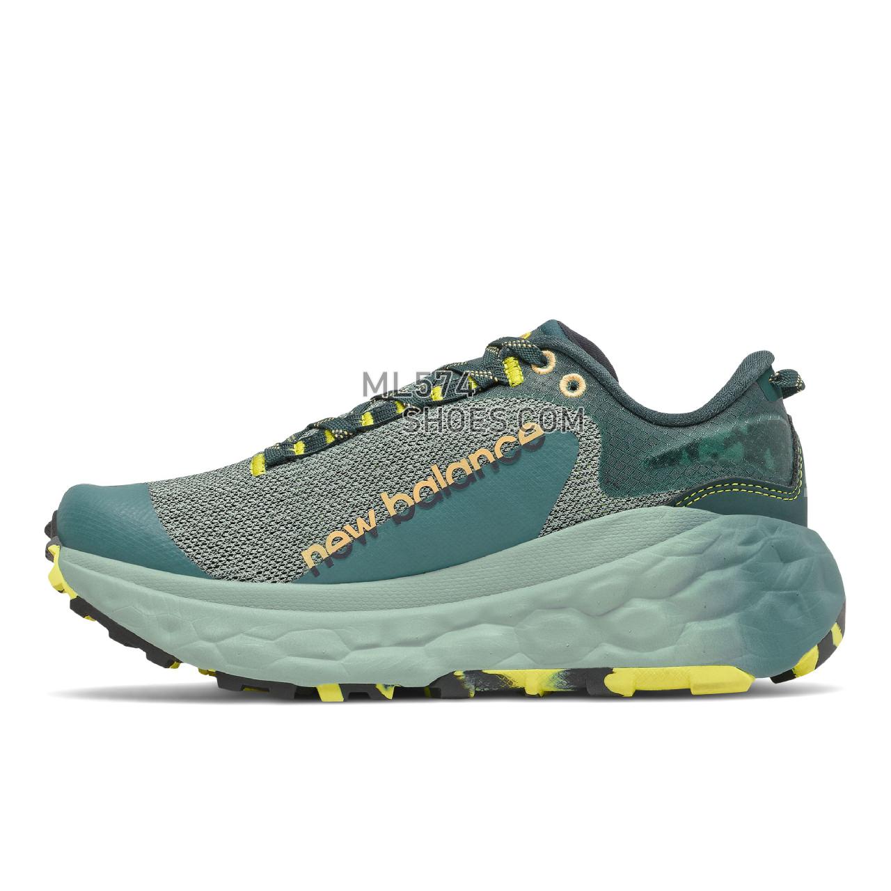 New Balance Fresh Foam X More Trail v2 - Women's Fuelcell Sleek And LightWeight - Deep Sea with Sulpher Yellow - WTMORLT2