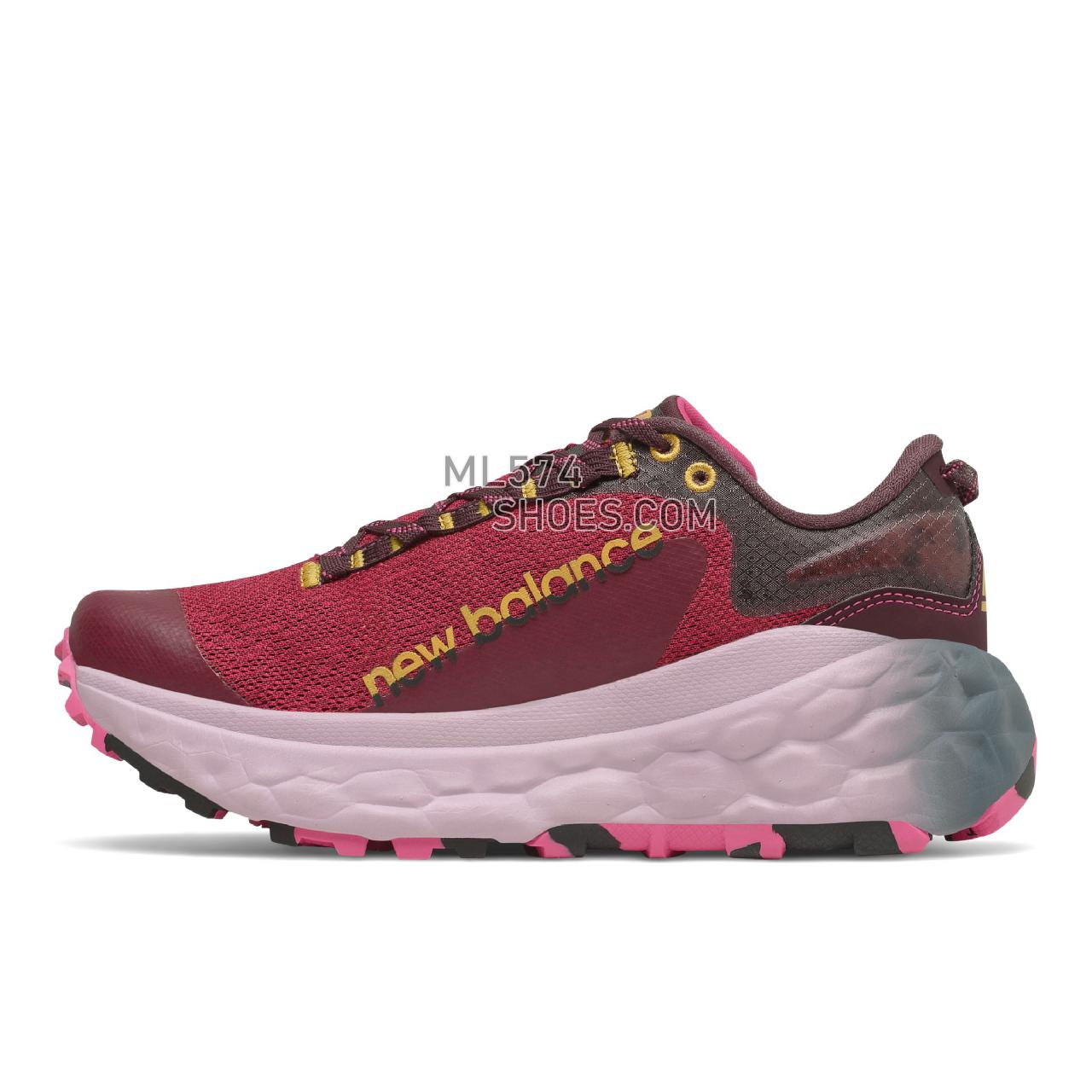 New Balance Fresh Foam X More Trail v2 - Women's Fuelcell Sleek And LightWeight - Garnet with Harvest Gold - WTMORLG2