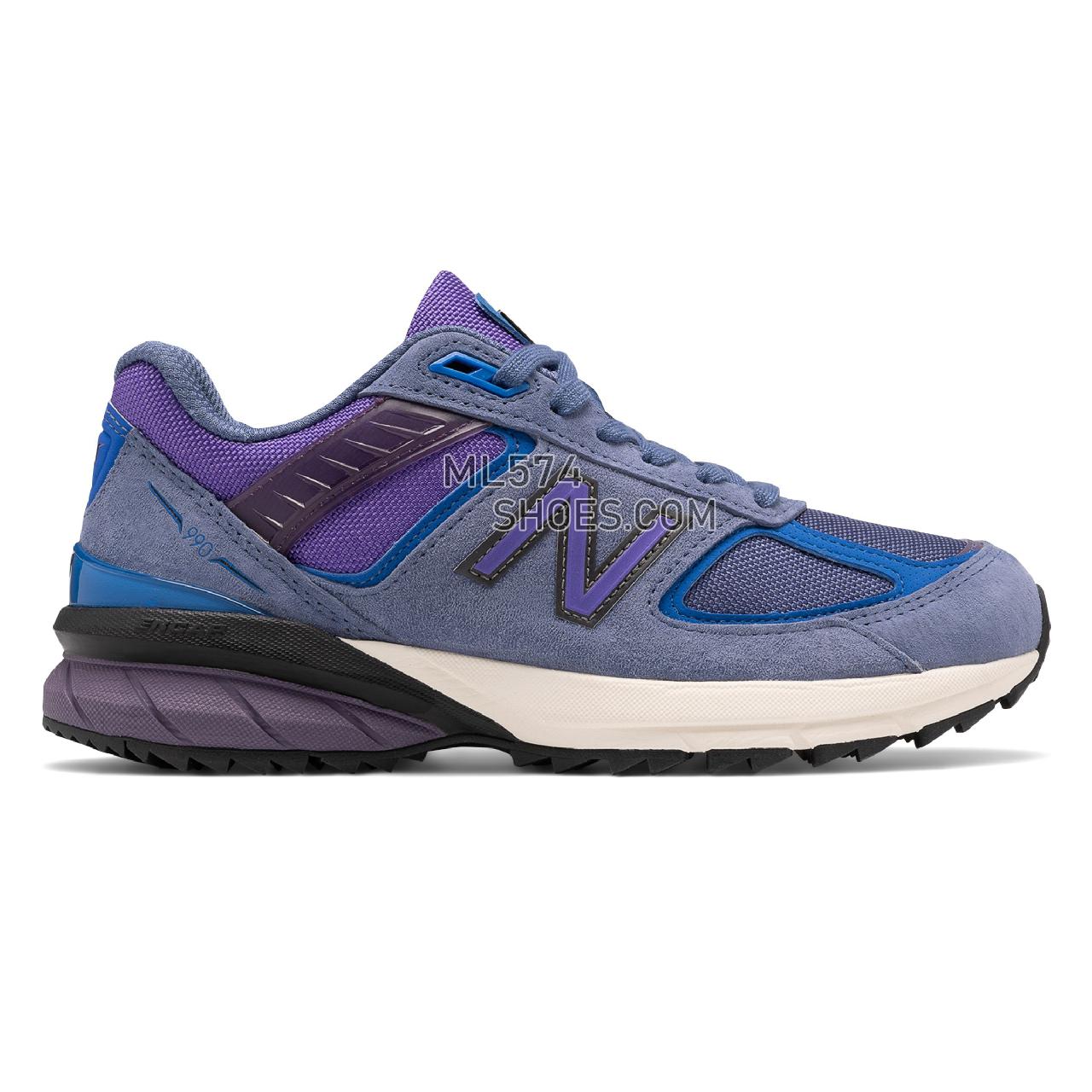 New Balance Made US 990v5 Trail - Women's Trail Running - Magnetic Blue with Cobalt - W990TMN5