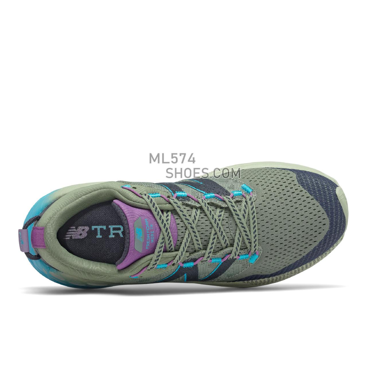 New Balance Fresh Foam More Trail v1 - Women's Trail Running - Celadon with Virtual Sky - WTMORCV