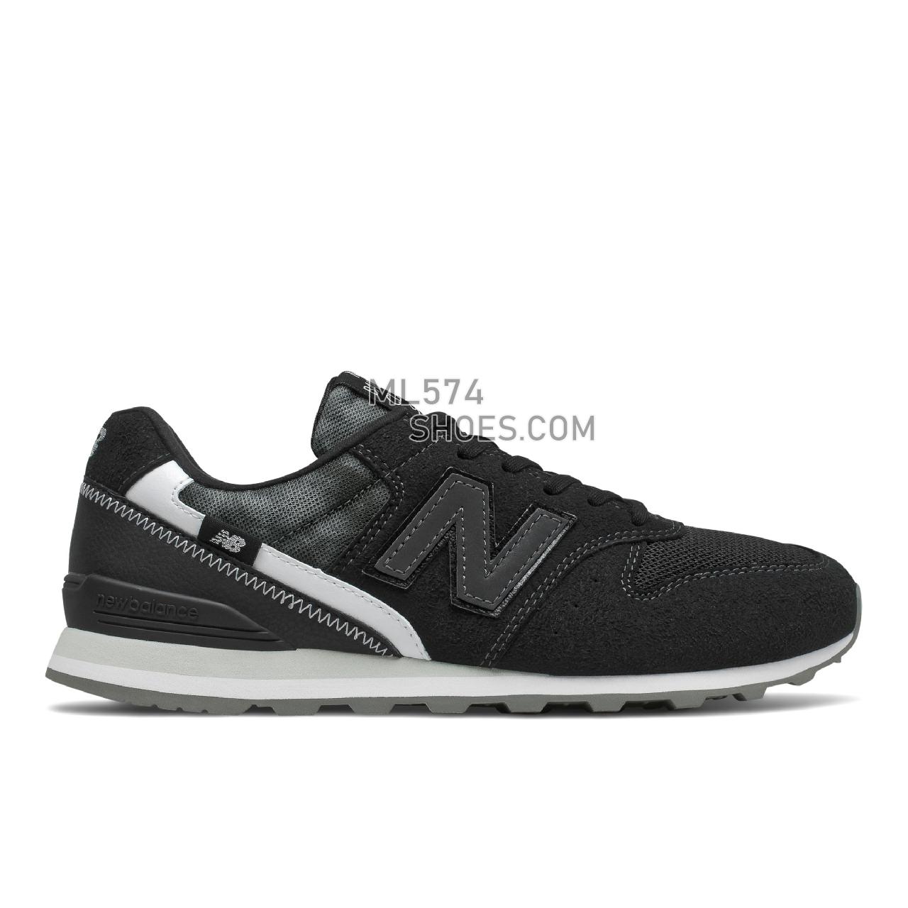 New Balance WL996v2 - Women's Classic Sneakers - Black with White - WL996FPB