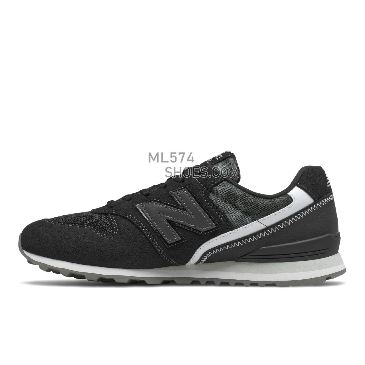 New Balance WL996v2 - Women's Classic Sneakers - Black with White - WL996FPB