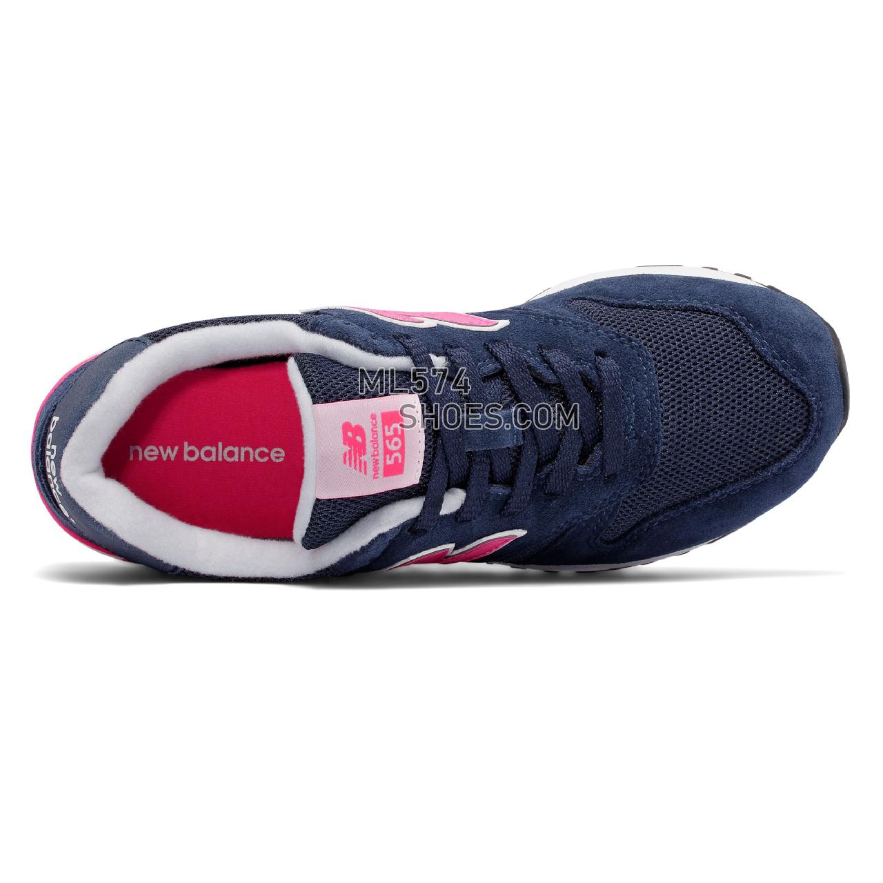 New Balance 565 - Women's Classic Sneakers - Navy with Pink - WL565NPW